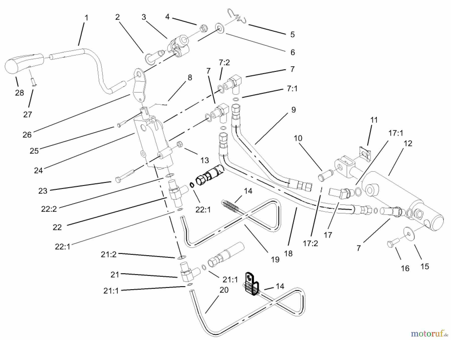 Toro Neu Mowers, Lawn & Garden Tractor Seite 1 73542 (520xi) - Toro 520xi Garden Tractor, 2004 (240000001-240999999) HYDRO LIFT UPPER ASSEMBLY
