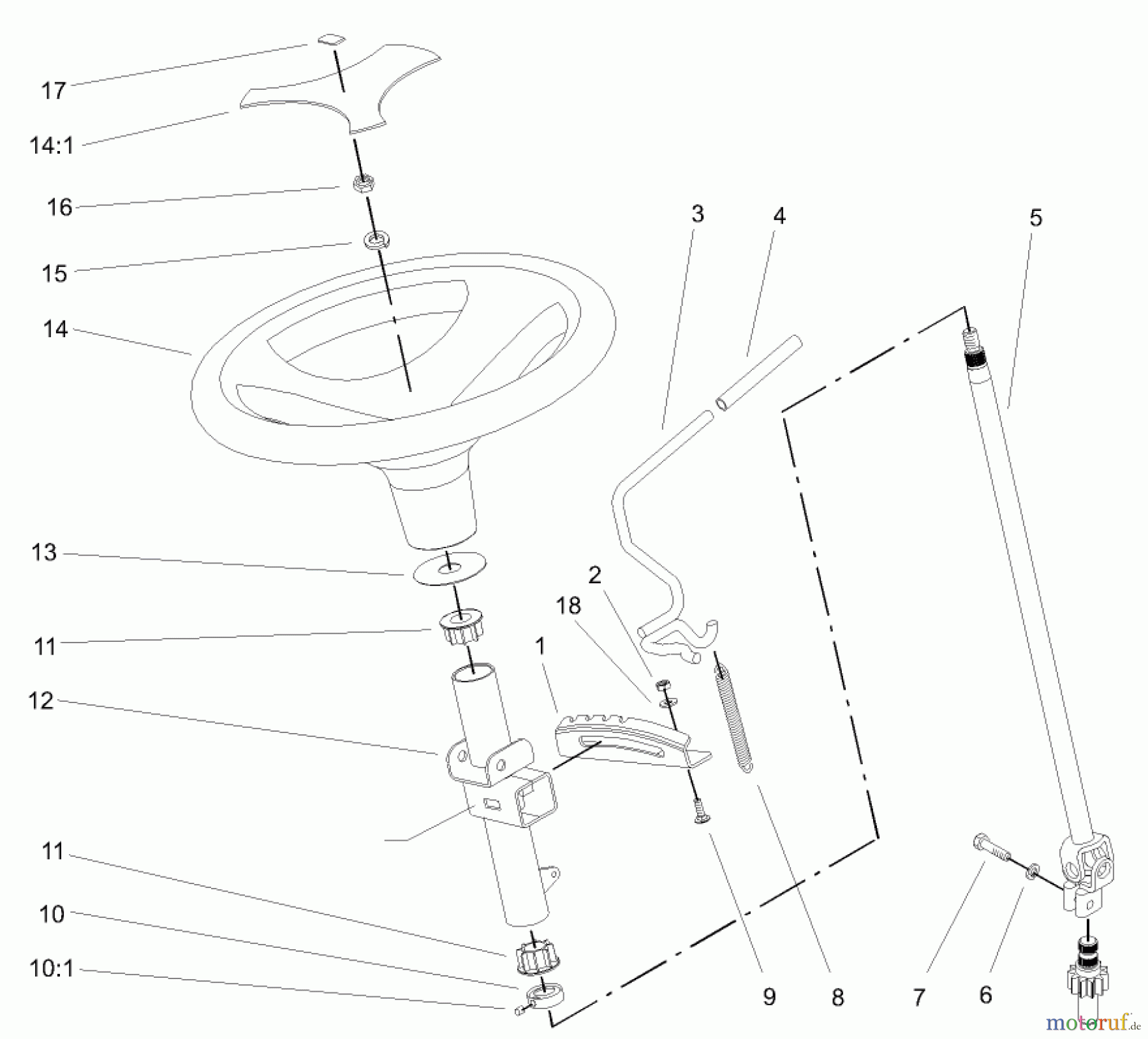  Toro Neu Mowers, Lawn & Garden Tractor Seite 1 73542 (520xi) - Toro 520xi Garden Tractor, 2004 (240000001-240999999) MANUAL STEERING AND TILT ASSEMBLY