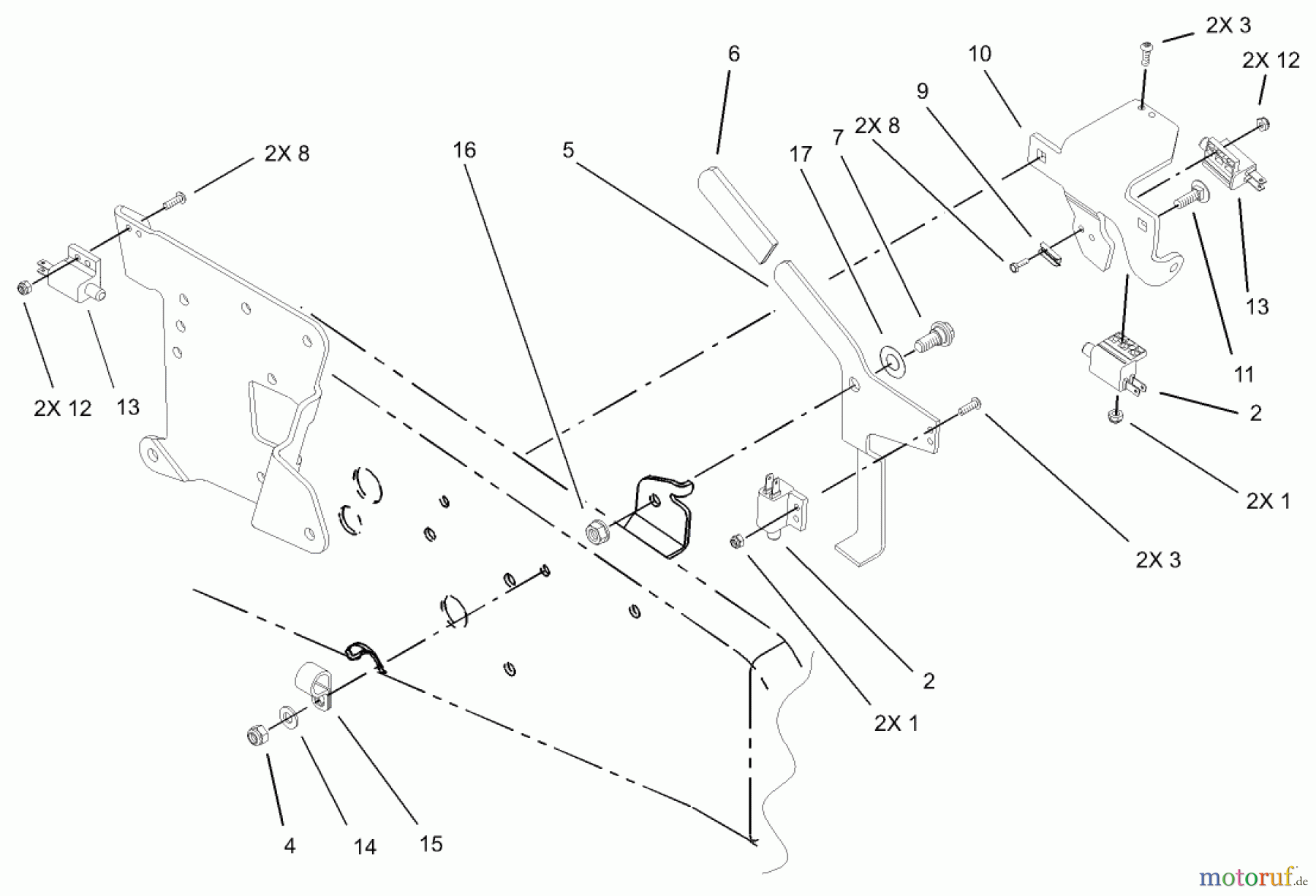 Toro Neu Mowers, Lawn & Garden Tractor Seite 1 73542 (520xi) - Toro 520xi Garden Tractor, 2004 (240000001-240999999) PARKING BRAKE UPPER ASSEMBLY