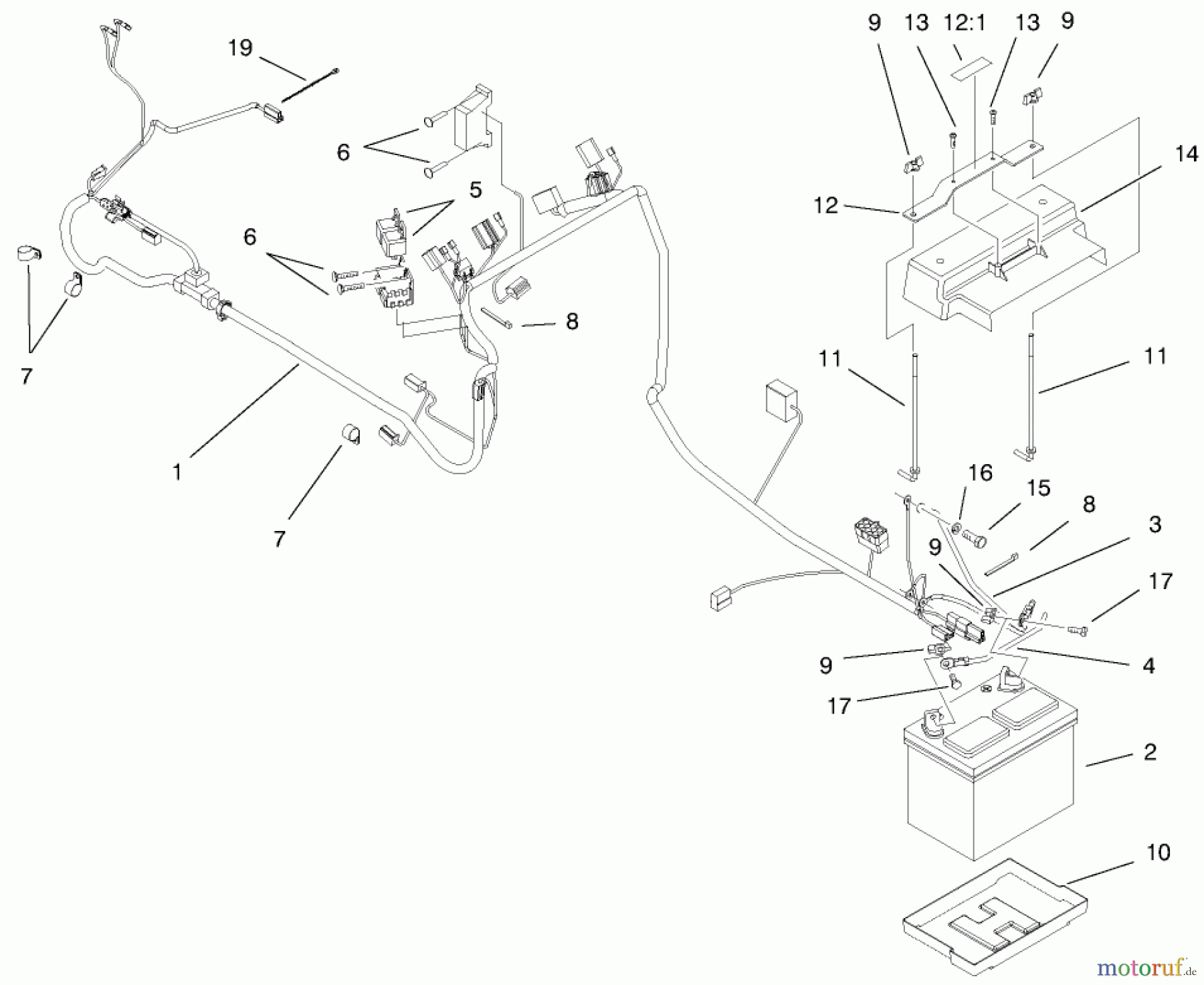  Toro Neu Mowers, Lawn & Garden Tractor Seite 1 73545 (520Lxi) - Toro 520Lxi Garden Tractor, 1998 (8900001-8999999) ELECTRICAL ASSEMBLY