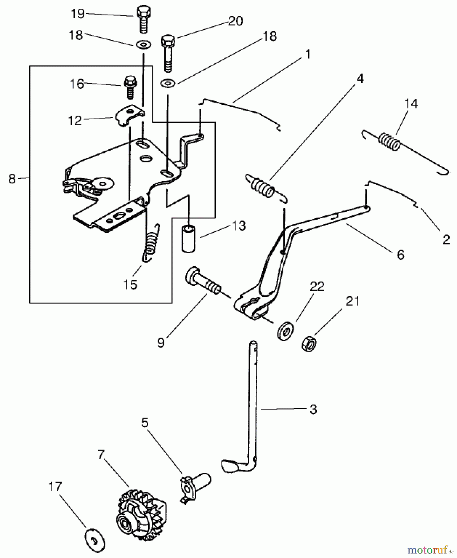 Toro Neu Mowers, Lawn & Garden Tractor Seite 1 73545 (520Lxi) - Toro 520Lxi Garden Tractor, 1998 (8900001-8999999) GOVERNOR ASSEMBLY