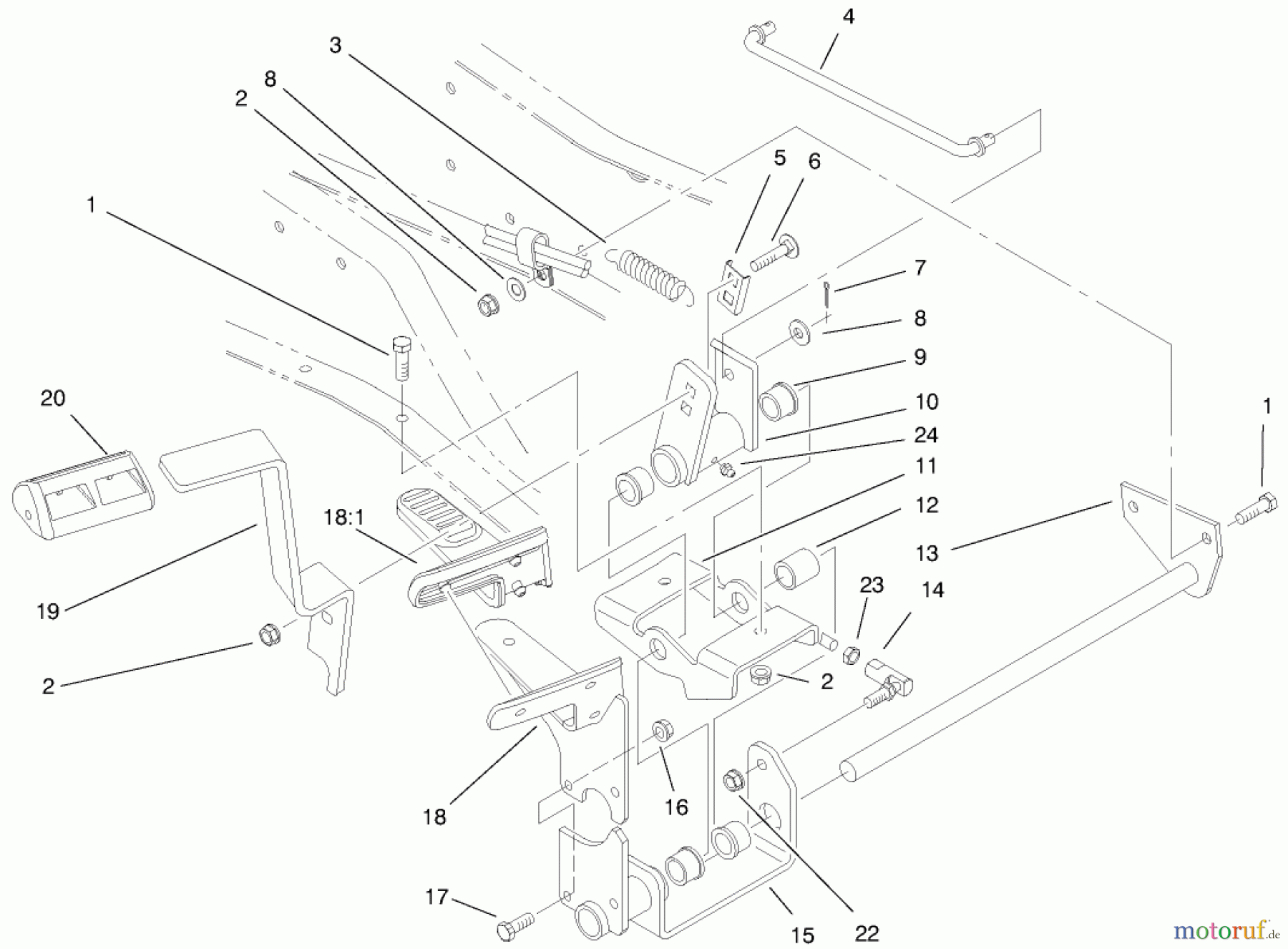 Toro Neu Mowers, Lawn & Garden Tractor Seite 1 73546 (520Lxi) - Toro 520Lxi Garden Tractor, 1998 (8900001-8999999) HYDRO CONTROLS ASSEMBLY