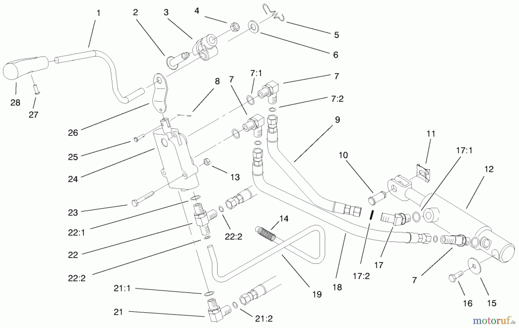  Toro Neu Mowers, Lawn & Garden Tractor Seite 1 73545 (520Lxi) - Toro 520Lxi Garden Tractor, 1998 (8900001-8999999) HYDRO LIFT UPPER ASSEMBLY
