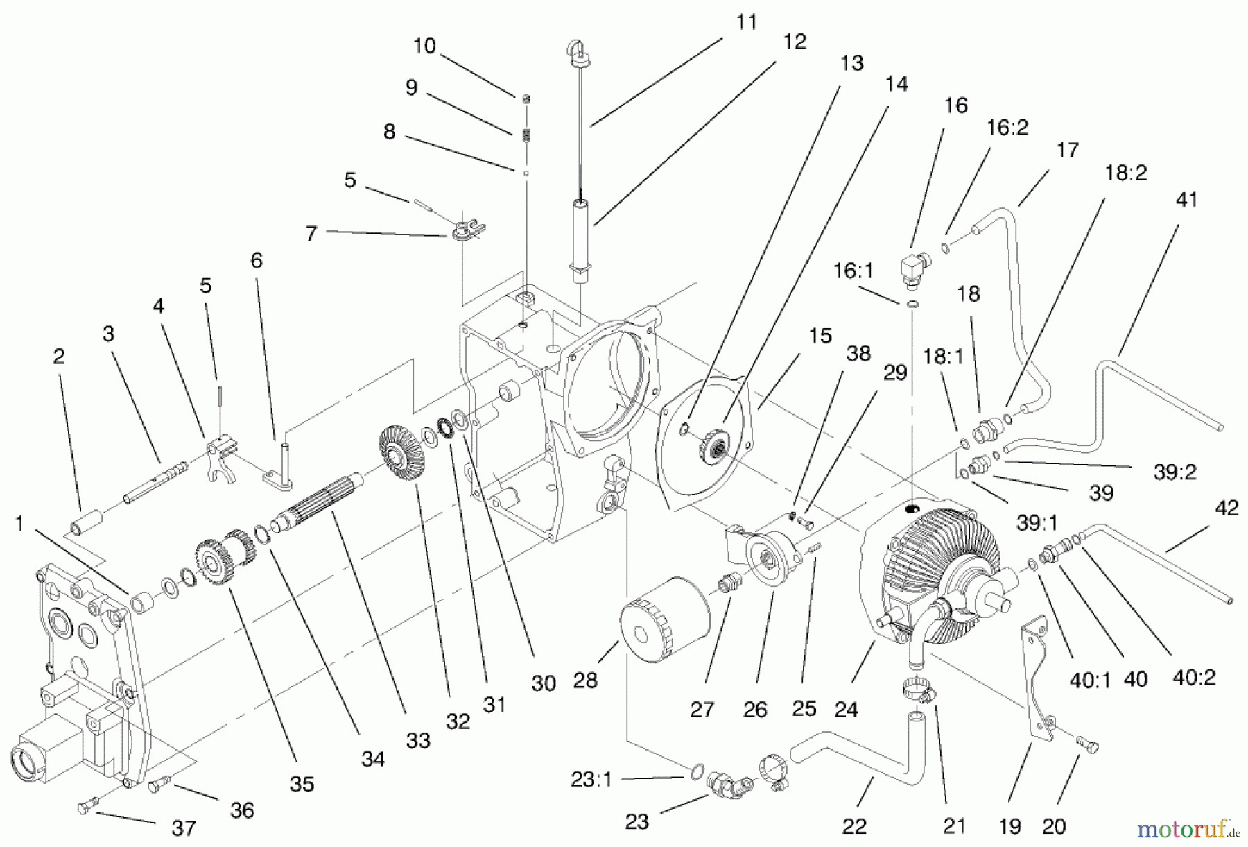  Toro Neu Mowers, Lawn & Garden Tractor Seite 1 73545 (520Lxi) - Toro 520Lxi Garden Tractor, 1998 (8900001-8999999) HYDRO TRANS AXLE ASSEMBLY #2