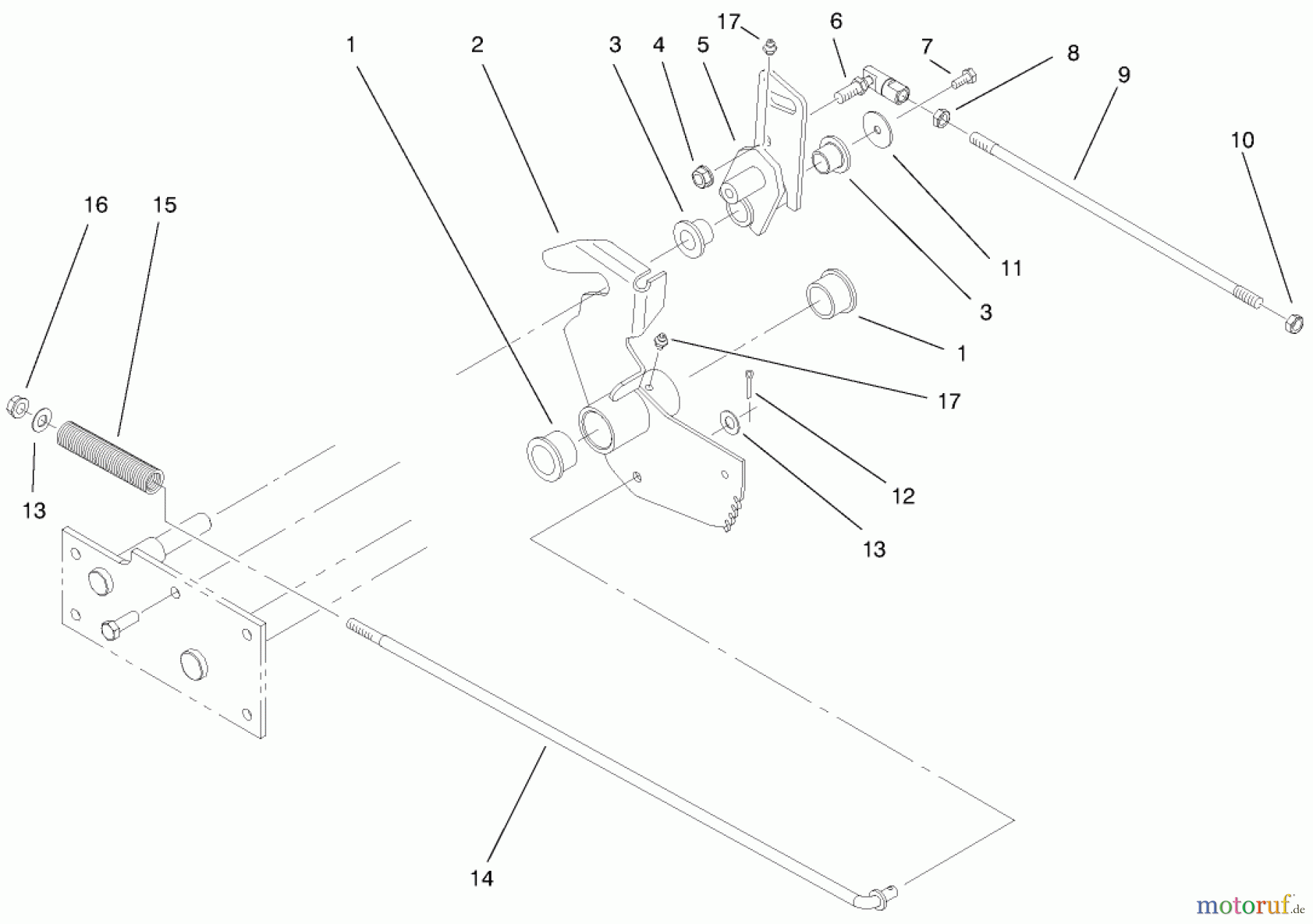 Toro Neu Mowers, Lawn & Garden Tractor Seite 1 73545 (520Lxi) - Toro 520Lxi Garden Tractor, 1998 (8900001-8999999) LOWER PARKING BRAKE ASSEMBLY