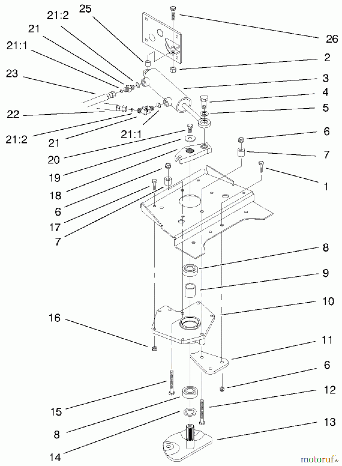 Toro Neu Mowers, Lawn & Garden Tractor Seite 1 73545 (520Lxi) - Toro 520Lxi Garden Tractor, 1998 (8900001-8999999) LOWER POWER STEERING ASSEMBLY
