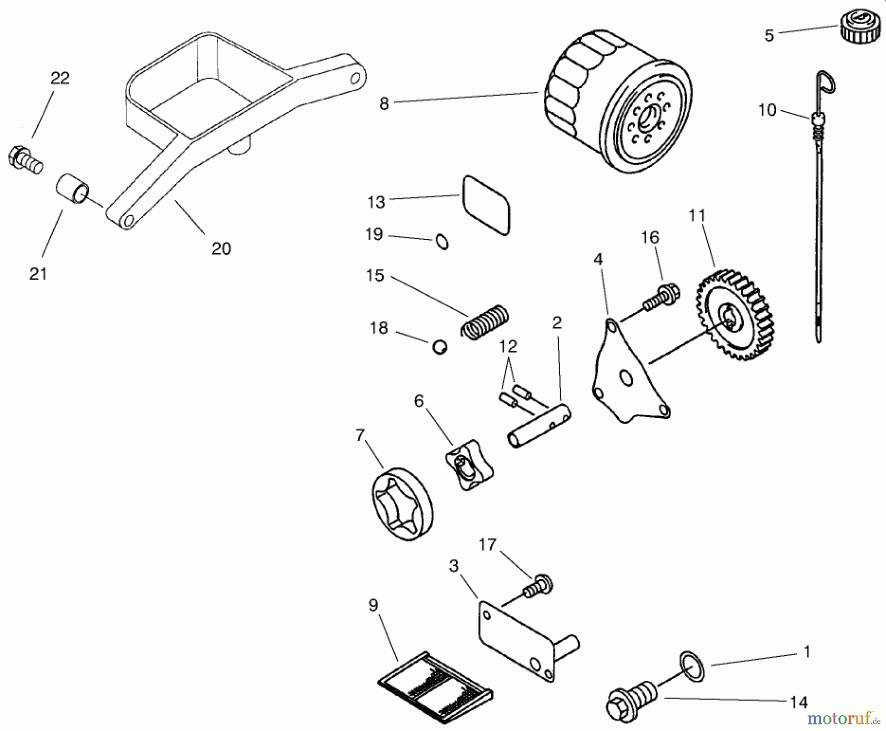  Toro Neu Mowers, Lawn & Garden Tractor Seite 1 73545 (520Lxi) - Toro 520Lxi Garden Tractor, 1998 (8900001-8999999) OIL PUMP & FILTER ASSEMBLY