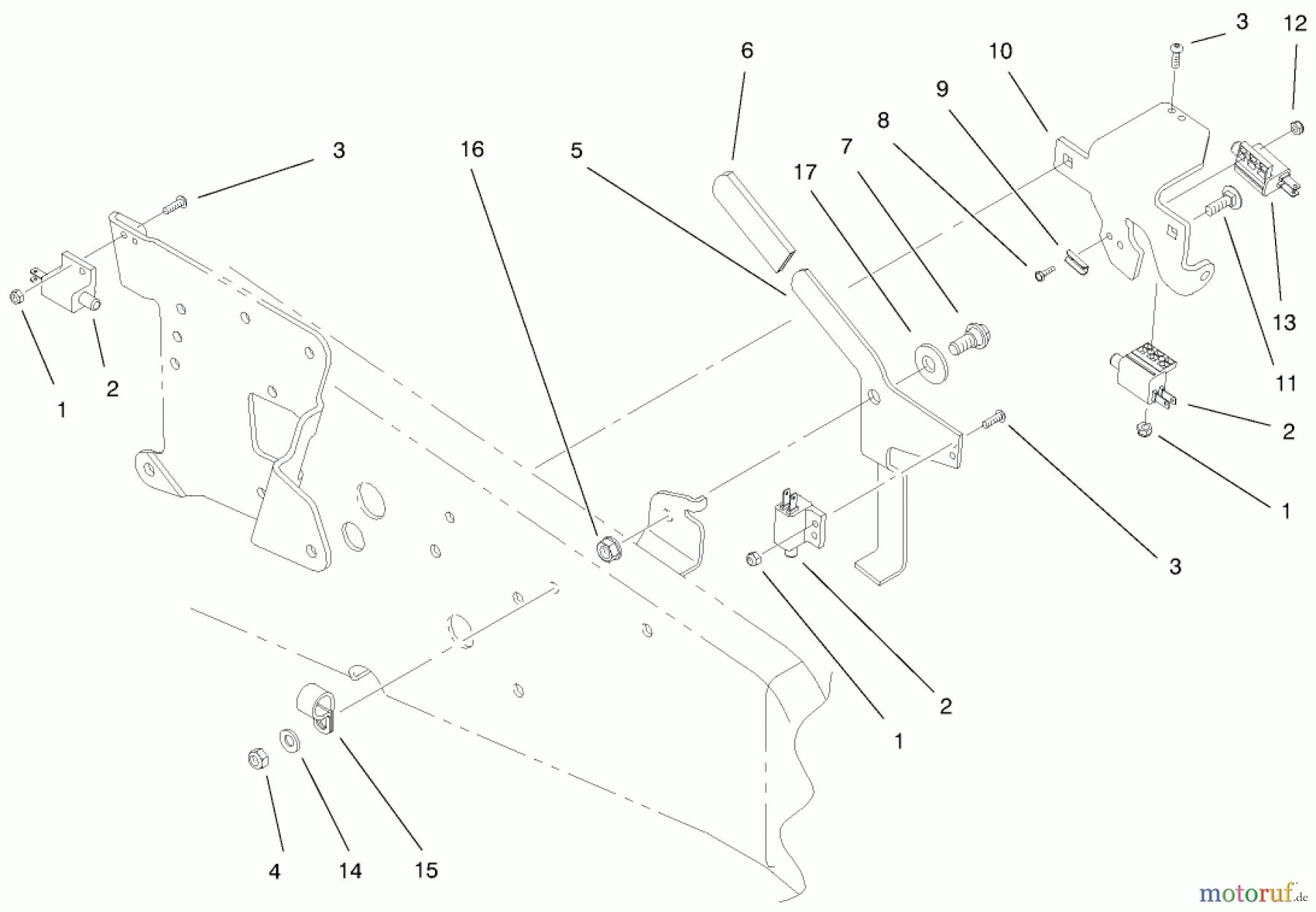 Toro Neu Mowers, Lawn & Garden Tractor Seite 1 73545 (520Lxi) - Toro 520Lxi Garden Tractor, 1998 (8900001-8999999) UPPER PARKING BRAKE ASSEMBLY