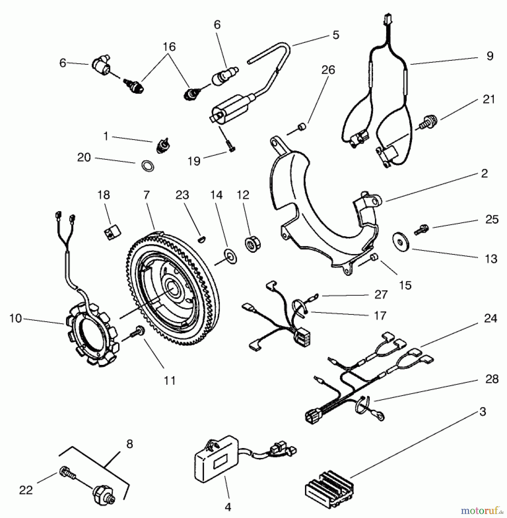 Toro Neu Mowers, Lawn & Garden Tractor Seite 1 73580 (520Lxi) - Toro 520Lxi Garden Tractor, 1999 (9900001-9999999) ELECTRICAL COMPONENTS ASSEMBLY