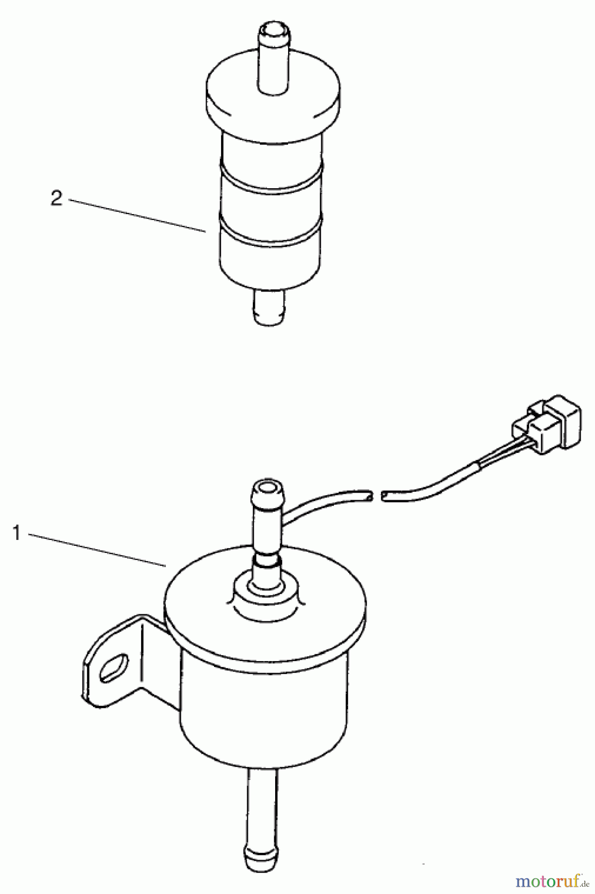Toro Neu Mowers, Lawn & Garden Tractor Seite 1 73580 (520Lxi) - Toro 520Lxi Garden Tractor, 1999 (9900001-9999999) FUEL PUMP & FILTER ASSEMBLY