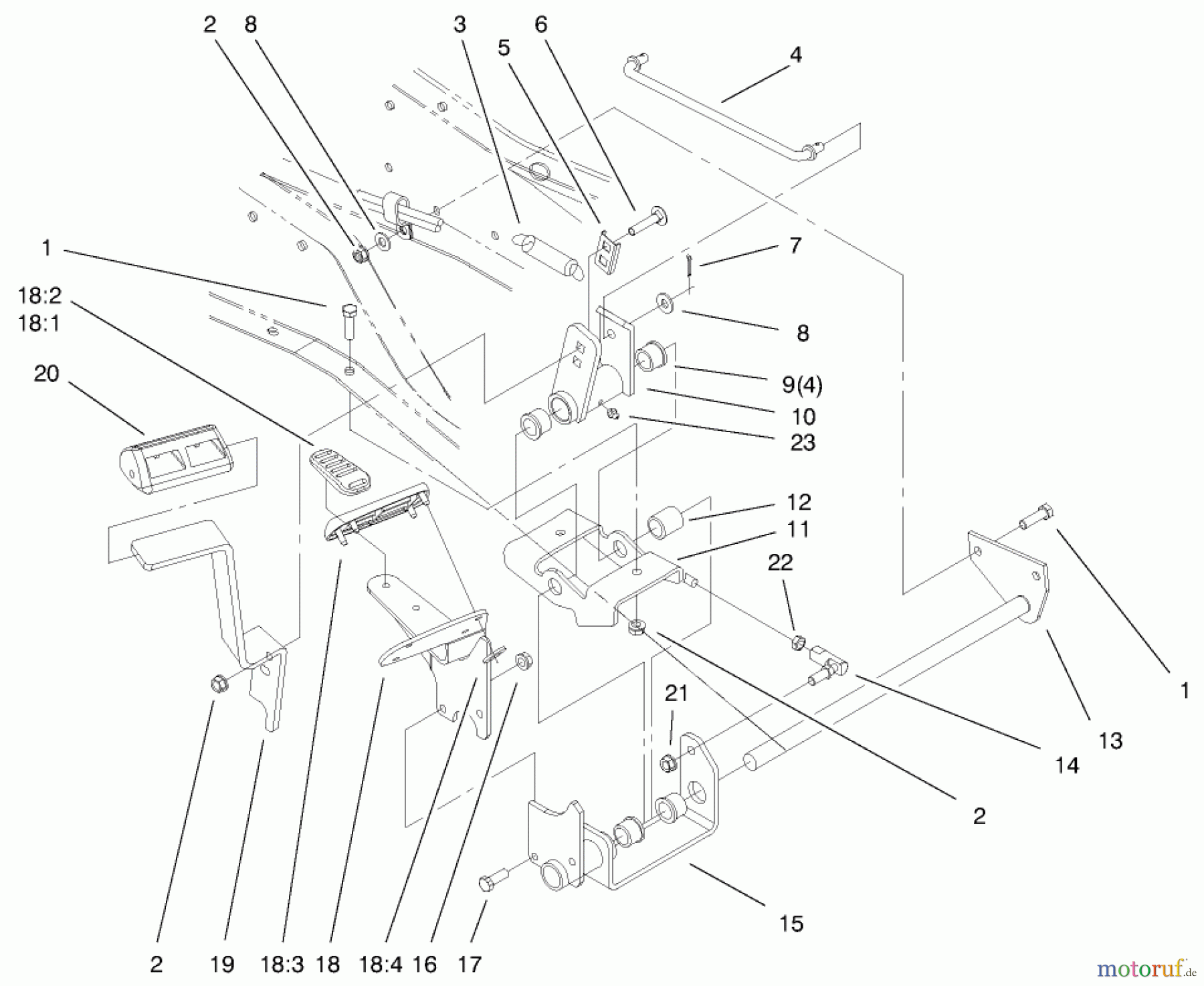 Toro Neu Mowers, Lawn & Garden Tractor Seite 1 73547 (520Lxi) - Toro 520Lxi Garden Tractor, 2000 (200000001-200000241) HYDRO CONTROLS ASSEMBLY