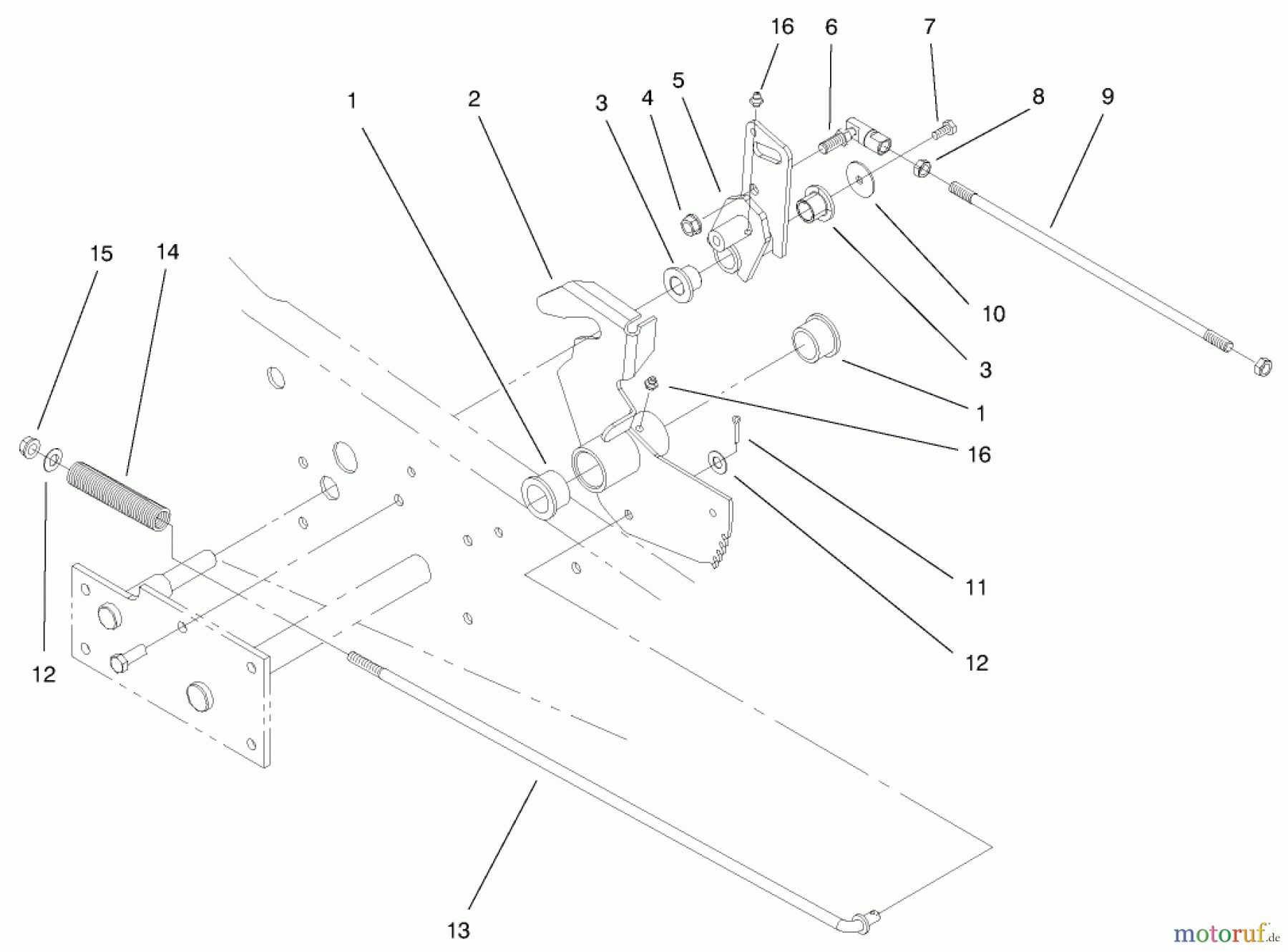 Toro Neu Mowers, Lawn & Garden Tractor Seite 1 73580 (520Lxi) - Toro 520Lxi Garden Tractor, 1999 (9900001-9999999) LOWER PARKING BRAKE ASSEMBLY