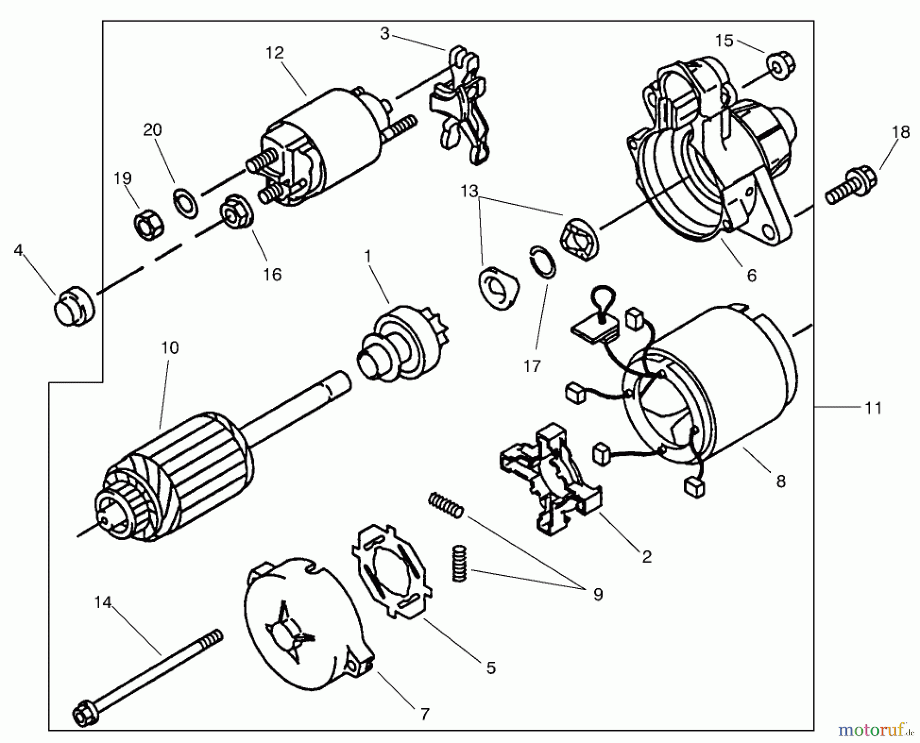 Toro Neu Mowers, Lawn & Garden Tractor Seite 1 73580 (520Lxi) - Toro 520Lxi Garden Tractor, 1999 (9900001-9999999) STARTER ASSEMBLY