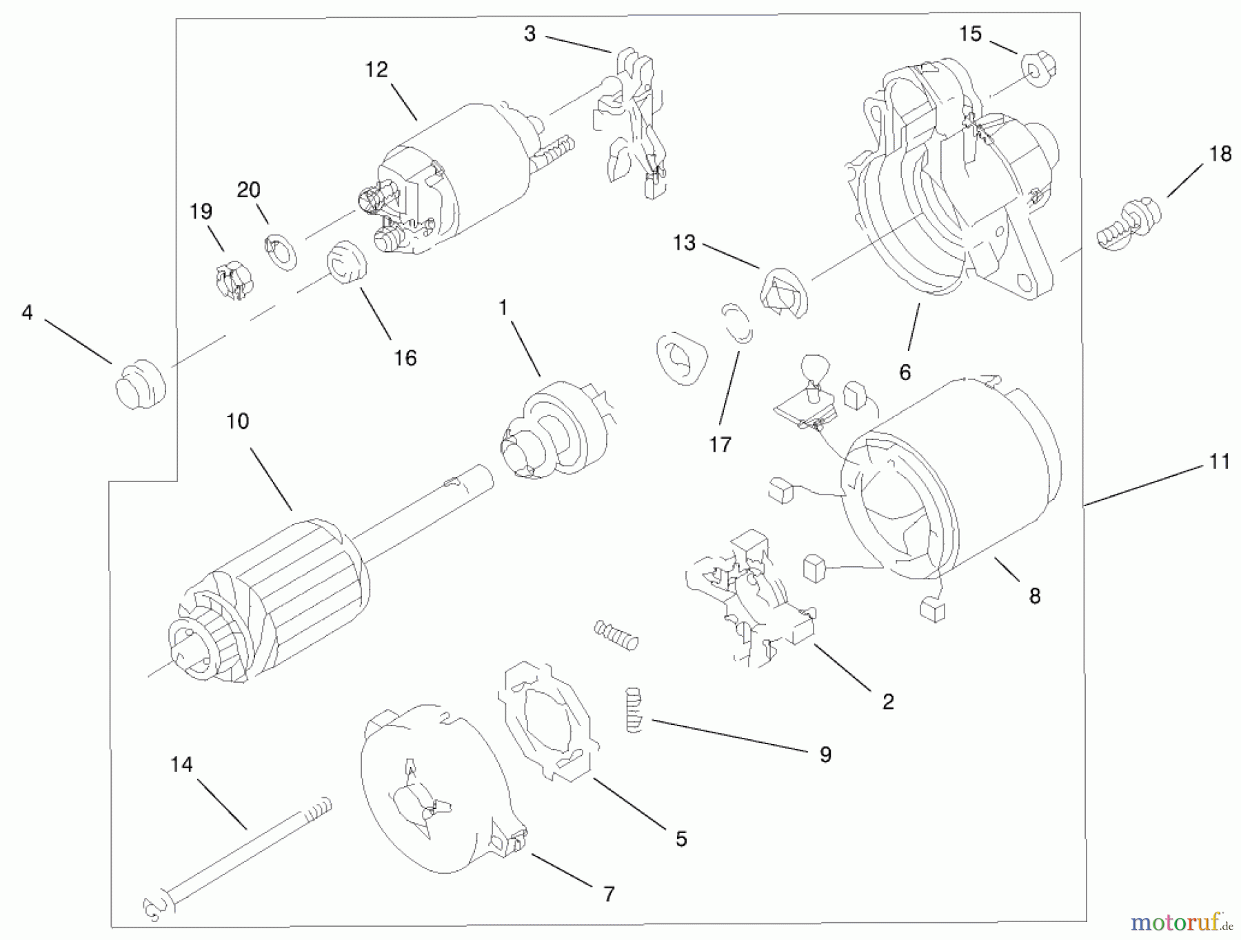 Toro Neu Mowers, Lawn & Garden Tractor Seite 1 73580 (520Lxi) - Toro 520Lxi Garden Tractor, 2000 (200000001-200999999) STARTER ASSEMBLY