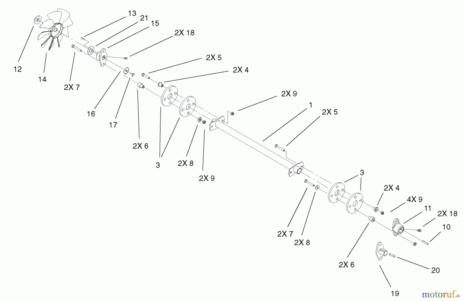 Toro Neu Mowers, Lawn & Garden Tractor Seite 1 73547 (520Lxi) - Toro 520Lxi Garden Tractor, 2001 (210000001-210999999) DRIVE SHAFT ASSEMBLY