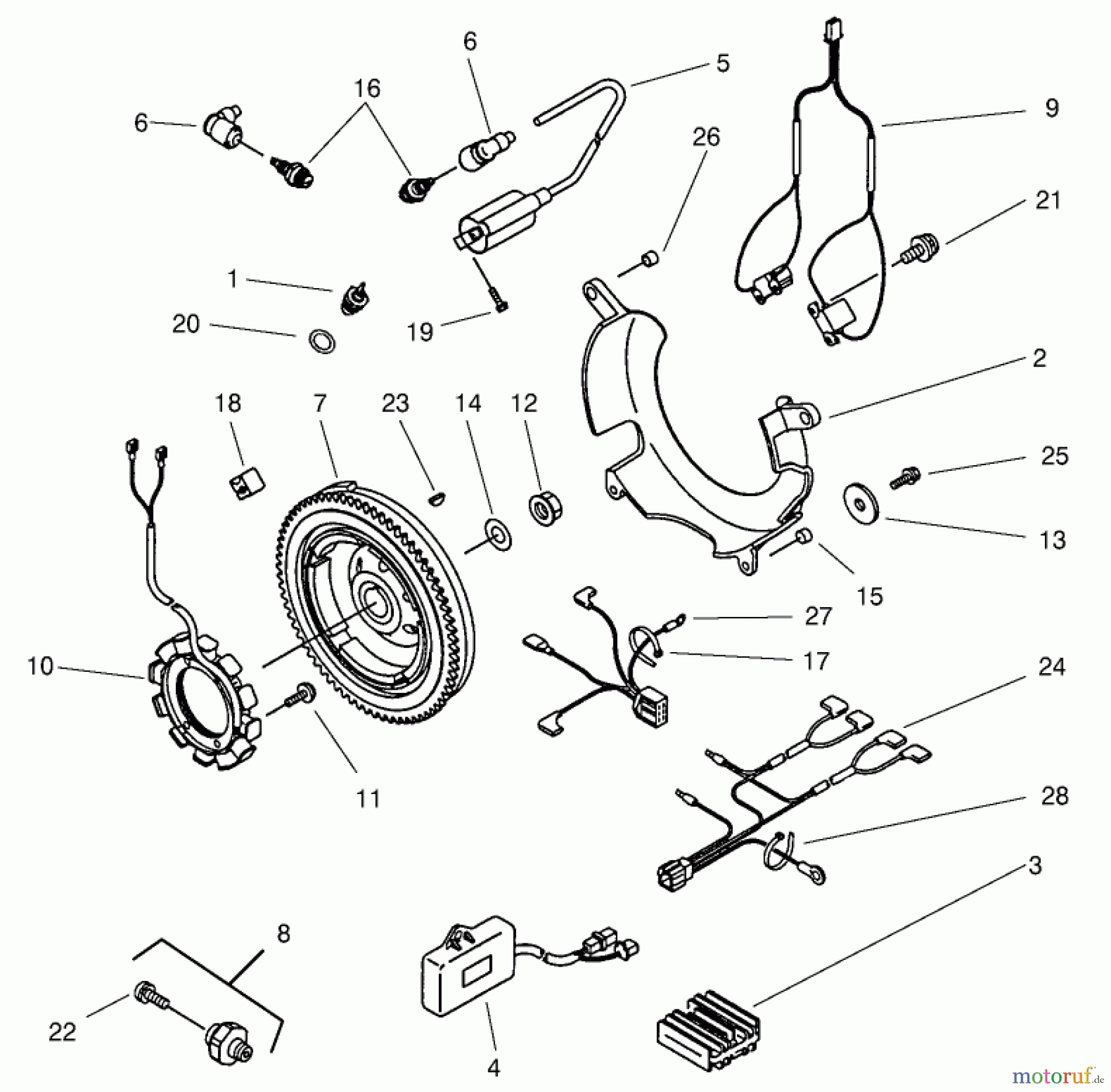Toro Neu Mowers, Lawn & Garden Tractor Seite 1 73580 (520Lxi) - Toro 520Lxi Garden Tractor, 2001 (210000001-210999999) ELECTRICAL COMPONENTS ASSEMBLY
