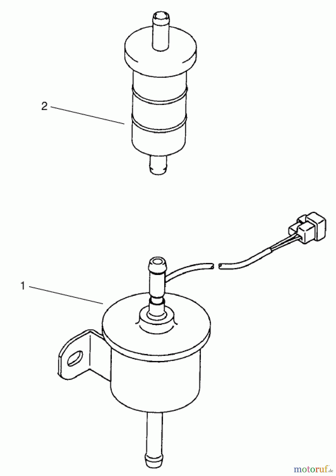 Toro Neu Mowers, Lawn & Garden Tractor Seite 1 73547 (520Lxi) - Toro 520Lxi Garden Tractor, 2001 (210000001-210999999) FUEL PUMP & FILTER ASSEMBLY