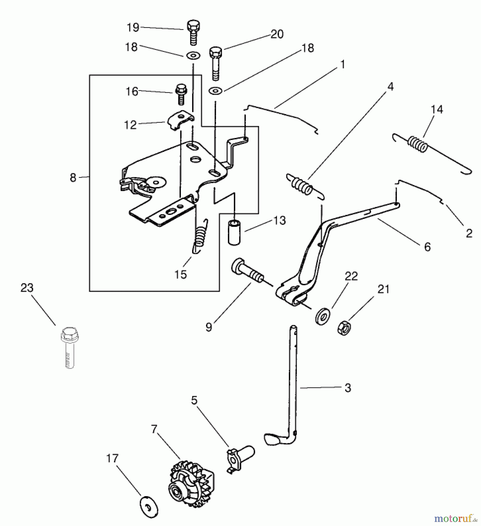 Toro Neu Mowers, Lawn & Garden Tractor Seite 1 73547 (520Lxi) - Toro 520Lxi Garden Tractor, 2001 (210000001-210999999) GOVERNOR ASSEMBLY