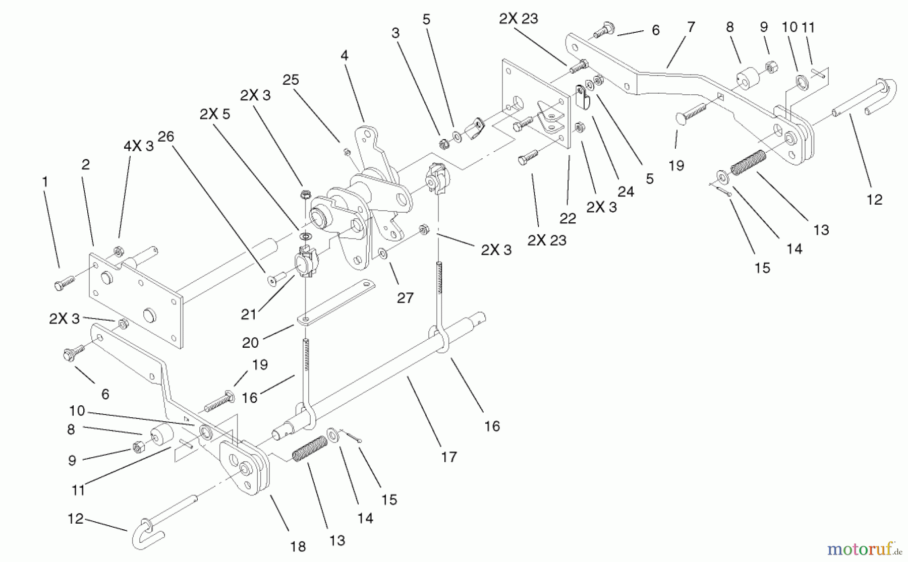 Toro Neu Mowers, Lawn & Garden Tractor Seite 1 73547 (520Lxi) - Toro 520Lxi Garden Tractor, 2001 (210000001-210999999) HYDRO LIFT LOWER ASSEMBLY