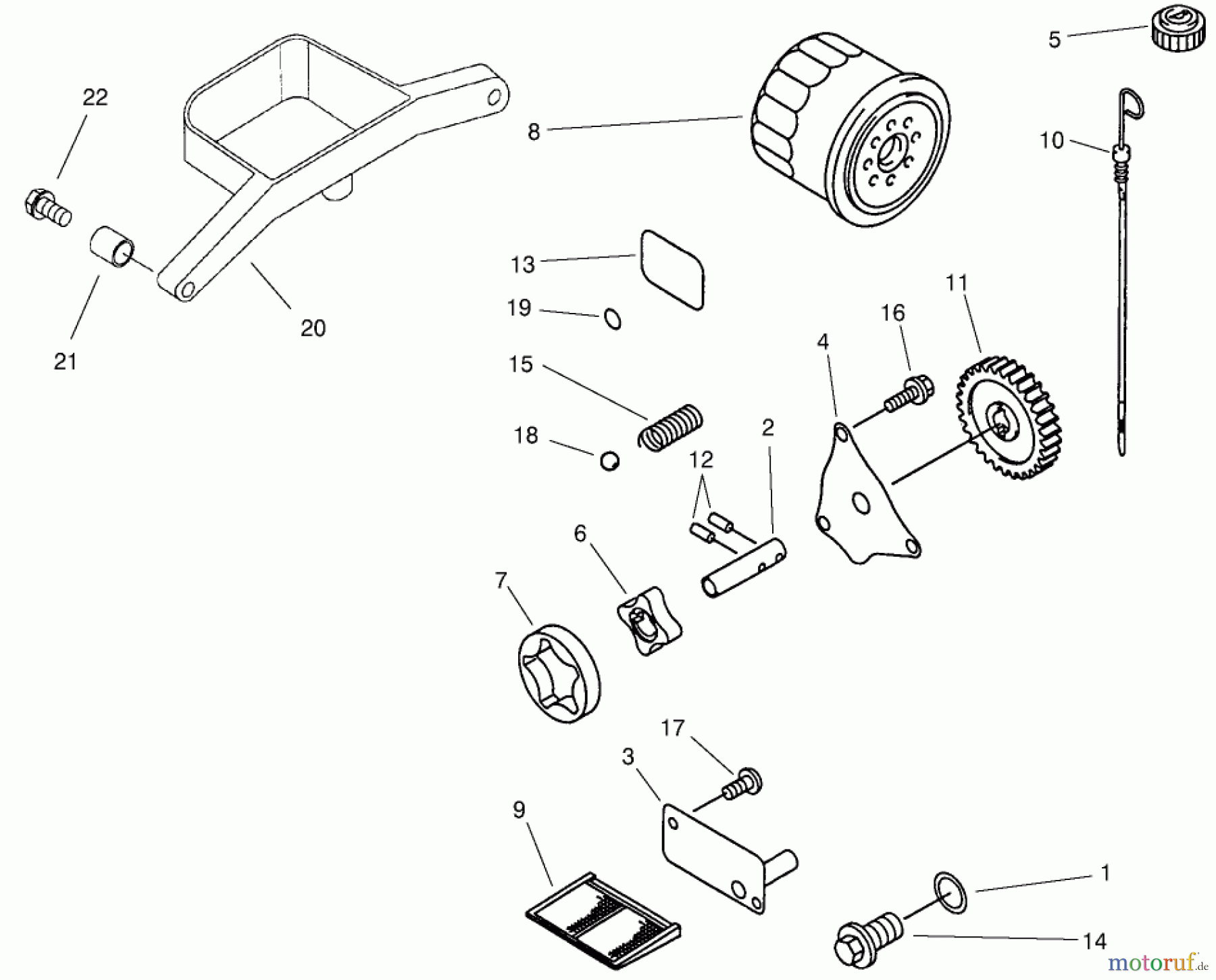 Toro Neu Mowers, Lawn & Garden Tractor Seite 1 73547 (520Lxi) - Toro 520Lxi Garden Tractor, 2001 (210000001-210999999) OIL PUMP & FILTER ASSEMBLY
