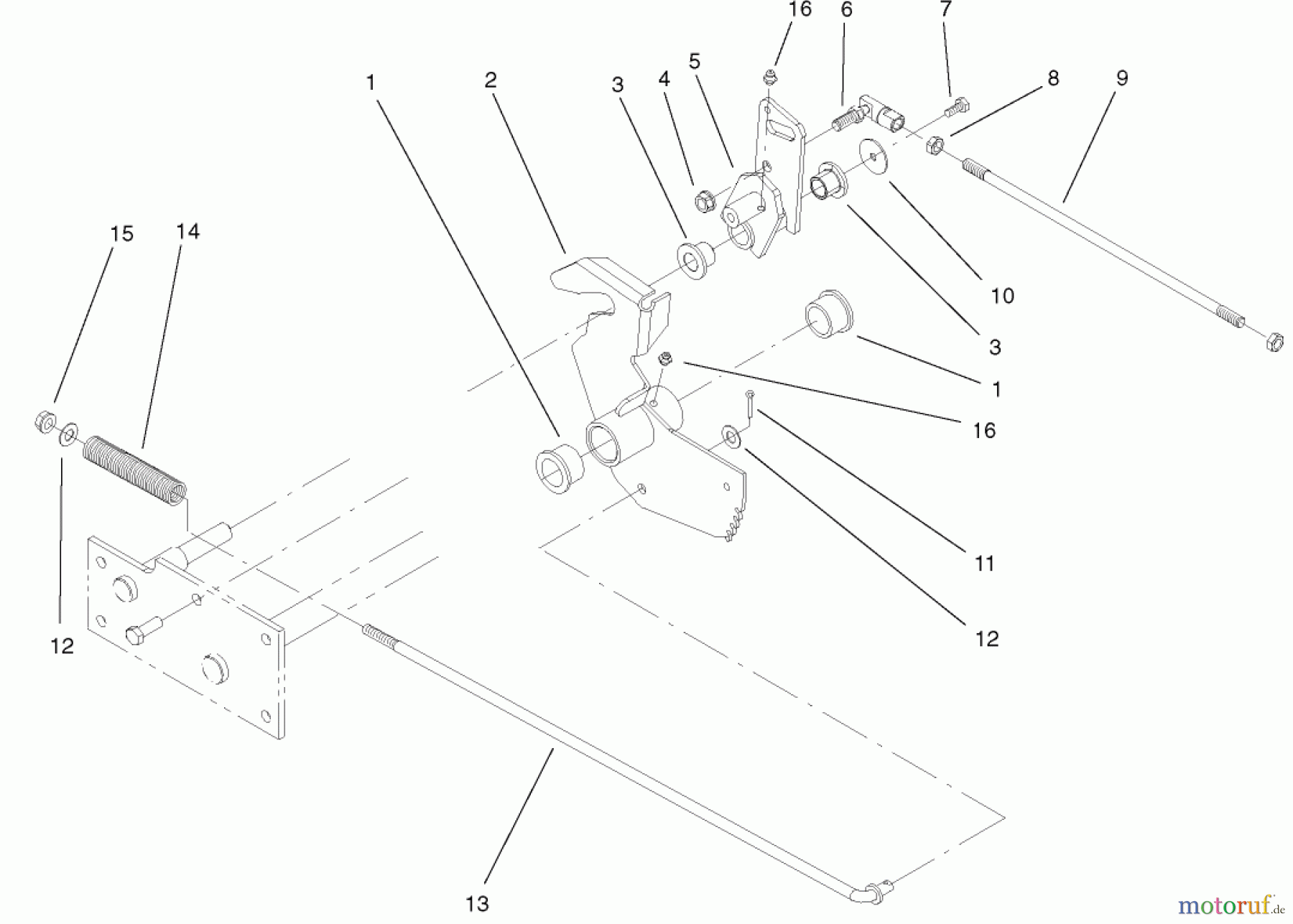 Toro Neu Mowers, Lawn & Garden Tractor Seite 1 73547 (520Lxi) - Toro 520Lxi Garden Tractor, 2001 (210000001-210999999) PARKING BRAKE LOWER ASSEMBLY