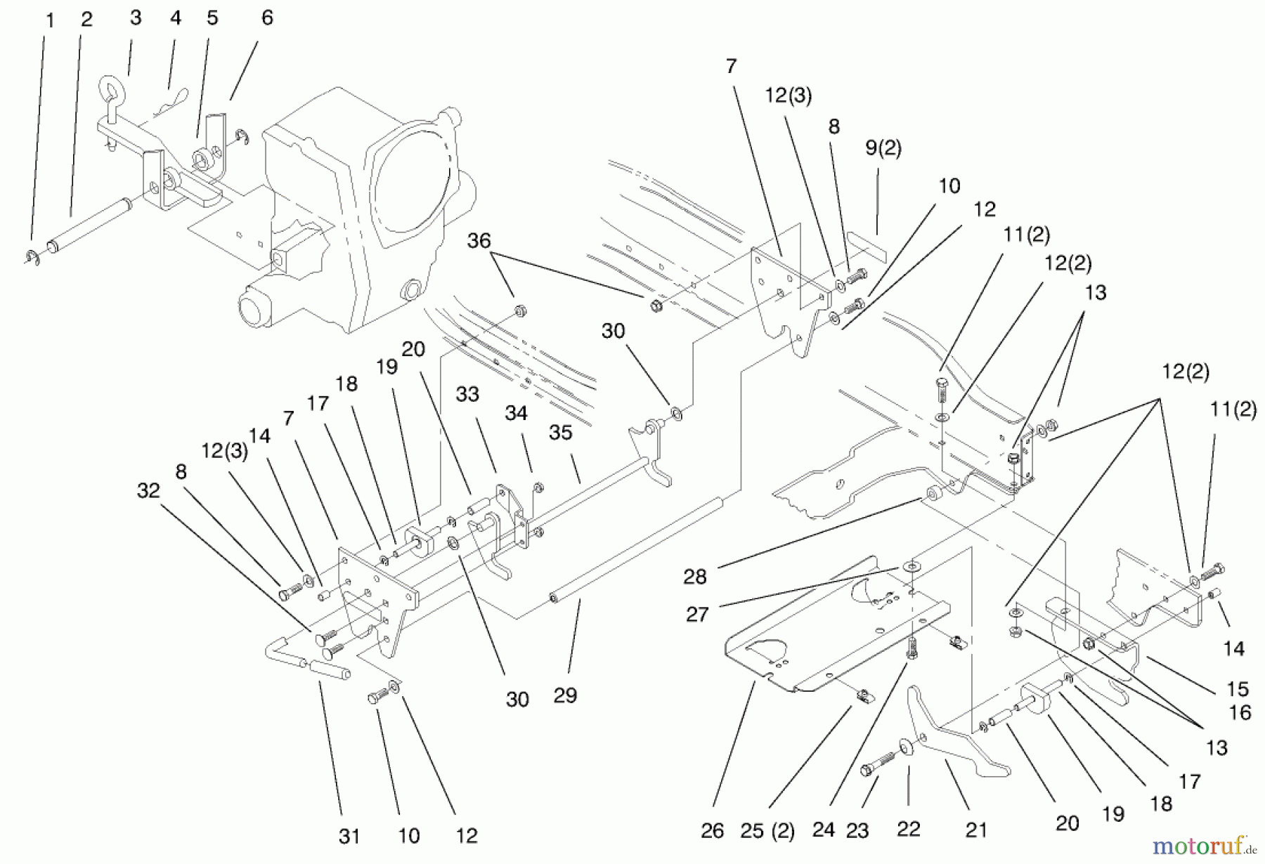 Toro Neu Mowers, Lawn & Garden Tractor Seite 1 73551 (523Dxi) - Toro 523Dxi Garden Tractor, 1998 (8900001-8999999) ATTACH A MATIC & HITCH ASSEMBLY