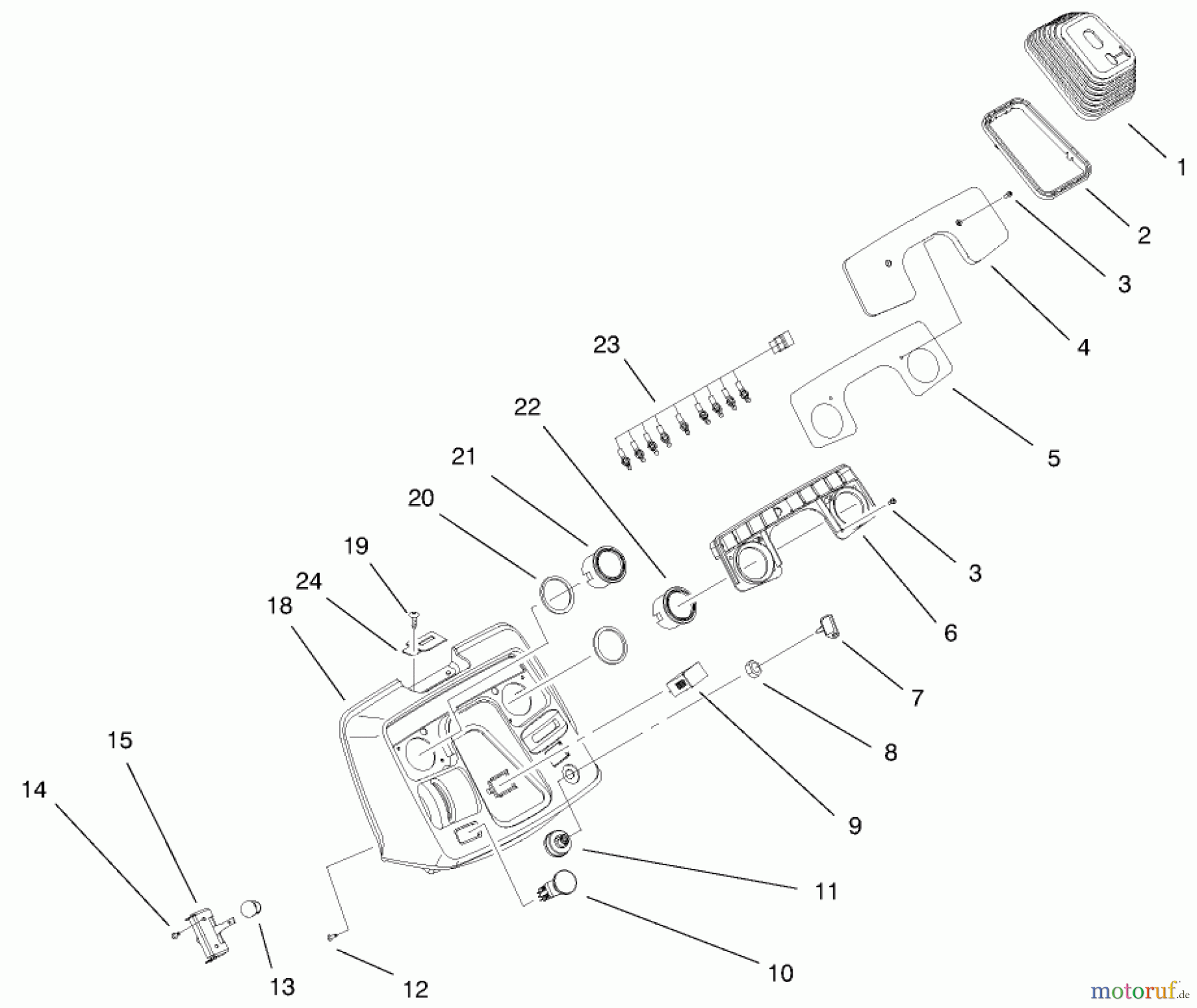 Toro Neu Mowers, Lawn & Garden Tractor Seite 1 73550 (523Dxi) - Toro 523Dxi Garden Tractor, 1998 (8900001-8999999) DASH ASSEMBLY