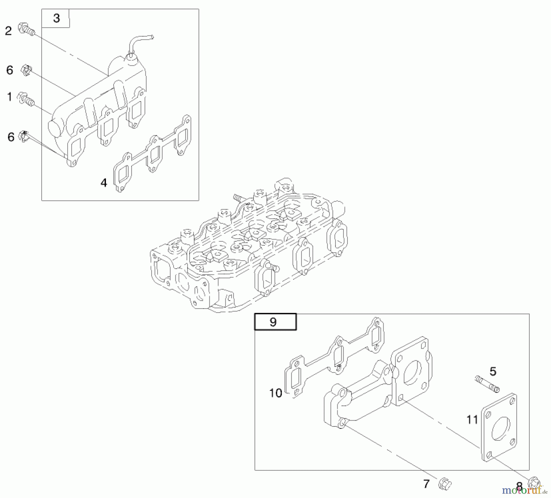 Toro Neu Mowers, Lawn & Garden Tractor Seite 1 73550 (523Dxi) - Toro 523Dxi Garden Tractor, 1998 (8900001-8999999) ENGINE ASSEMBLY #10