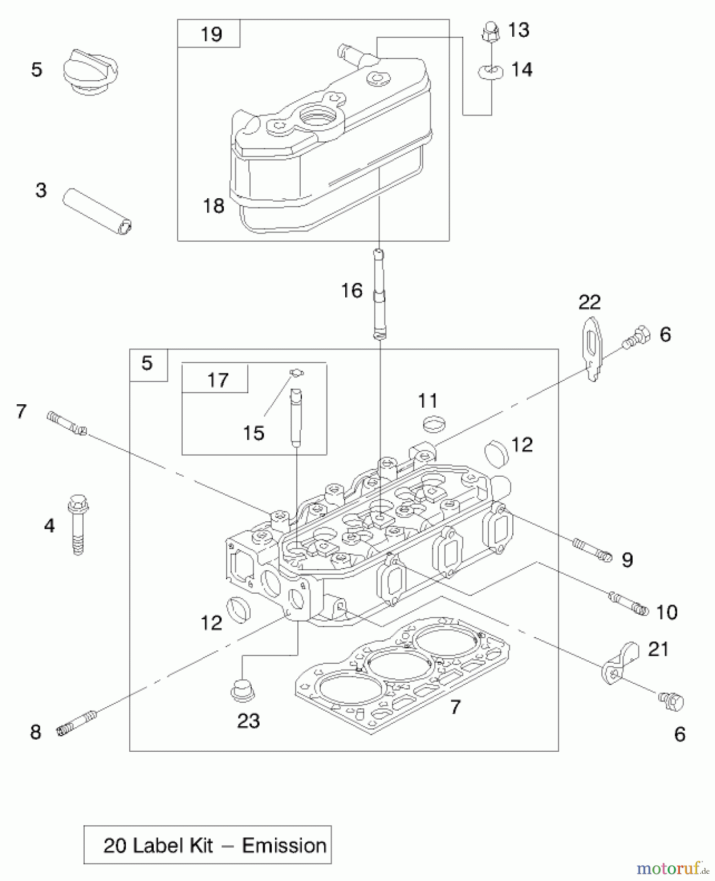 Toro Neu Mowers, Lawn & Garden Tractor Seite 1 73550 (523Dxi) - Toro 523Dxi Garden Tractor, 1998 (8900001-8999999) ENGINE ASSEMBLY #3