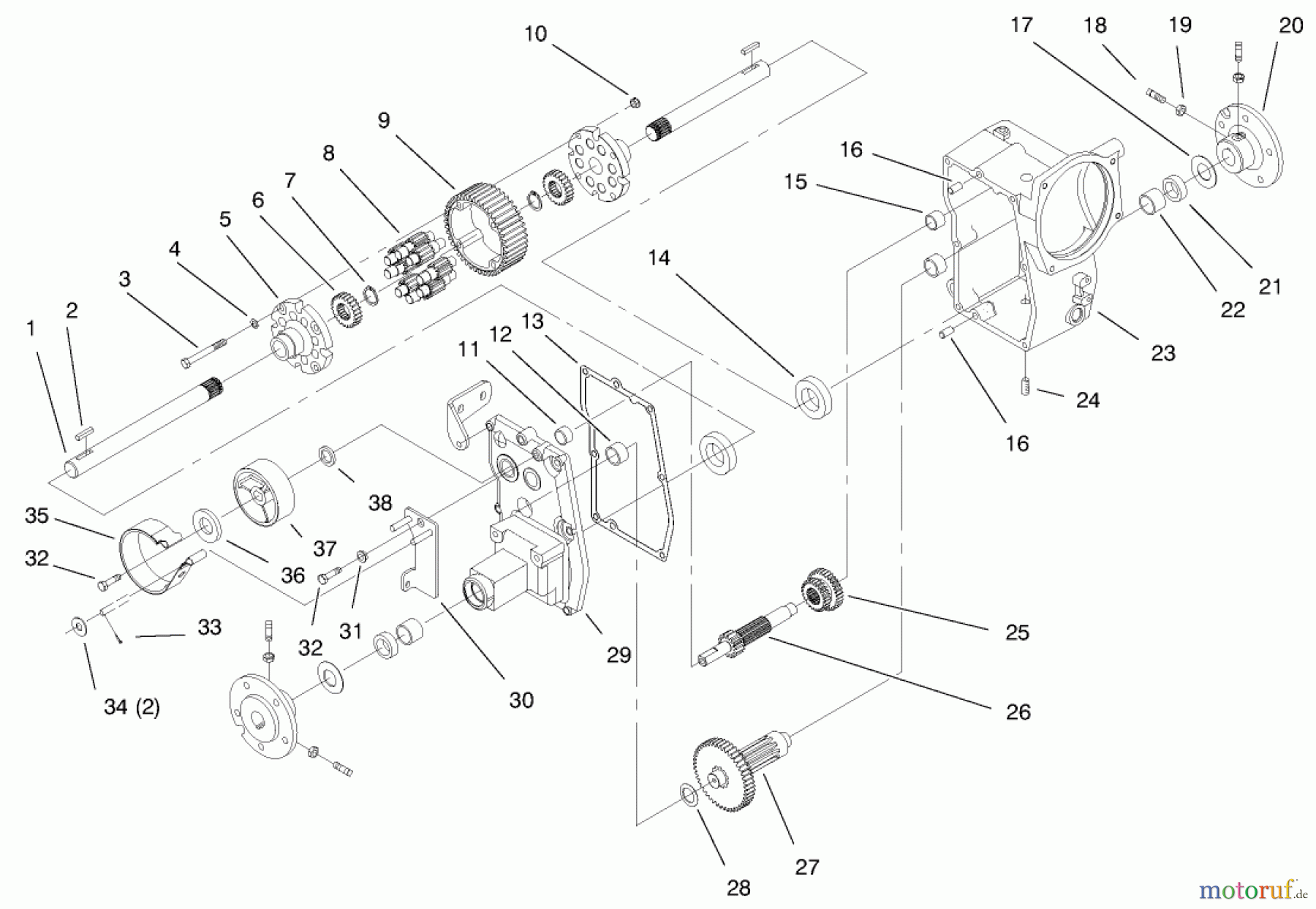 Toro Neu Mowers, Lawn & Garden Tractor Seite 1 73550 (523Dxi) - Toro 523Dxi Garden Tractor, 1998 (8900001-8999999) HYDRO TRANS AXLE ASSEMBLY #1