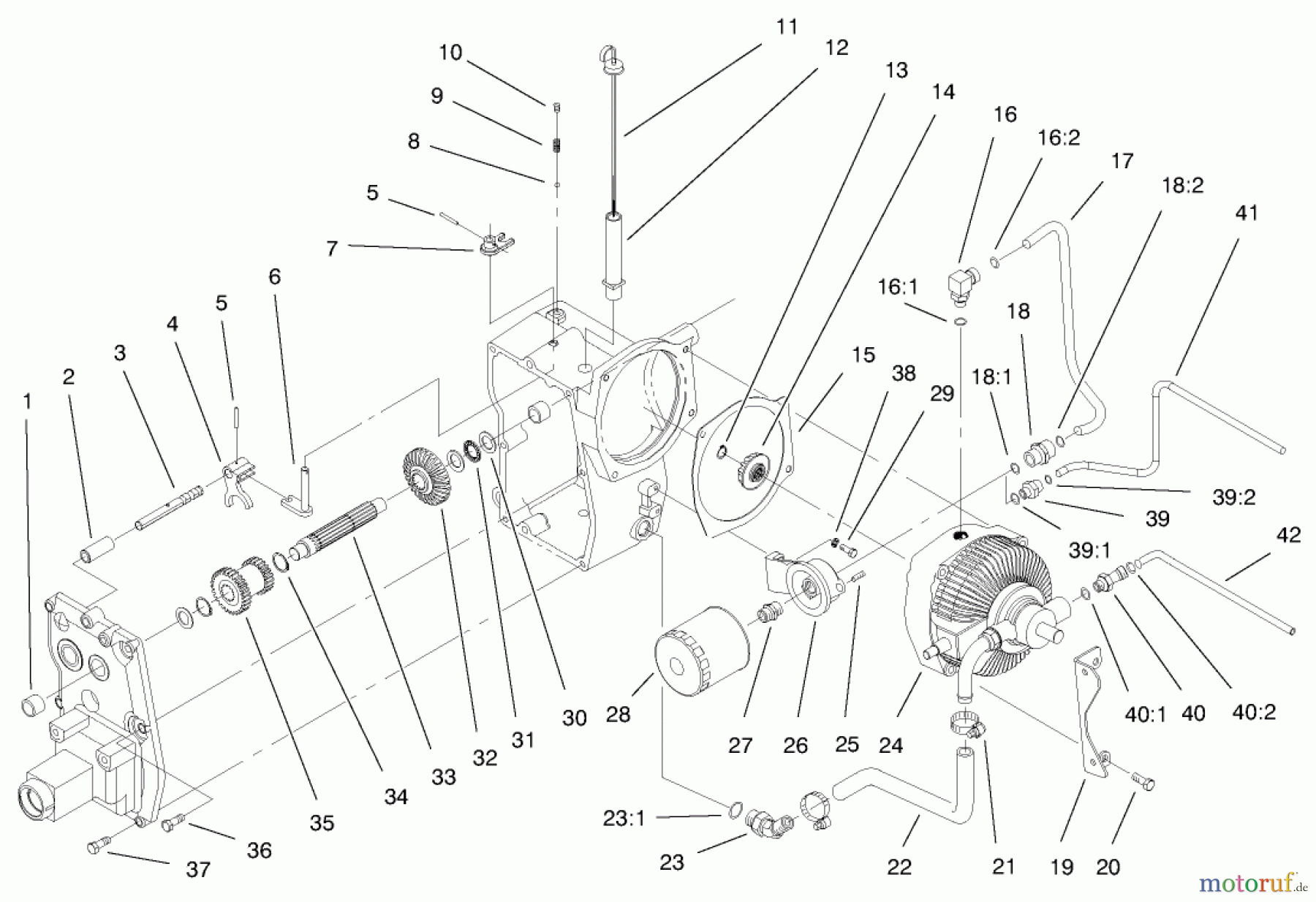 Toro Neu Mowers, Lawn & Garden Tractor Seite 1 73550 (523Dxi) - Toro 523Dxi Garden Tractor, 1998 (8900001-8999999) HYDRO TRANS AXLE ASSEMBLY #2