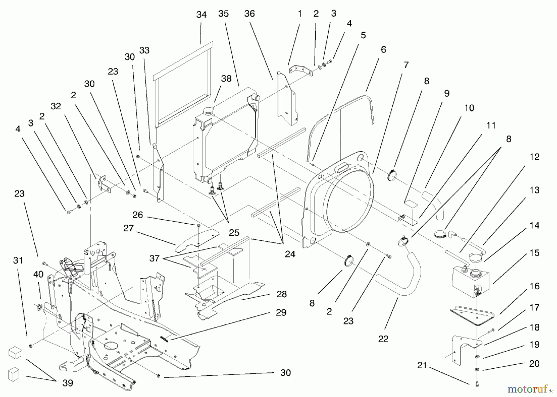 Toro Neu Mowers, Lawn & Garden Tractor Seite 1 73550 (523Dxi) - Toro 523Dxi Garden Tractor, 1998 (8900001-8999999) LIQUID COOLED DIESEL ENGINE ASSEMBLY #2