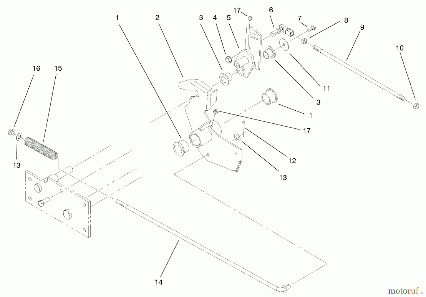 Toro Neu Mowers, Lawn & Garden Tractor Seite 1 73550 (523Dxi) - Toro 523Dxi Garden Tractor, 1998 (8900001-8999999) LOWER PARKING BRAKE ASSEMBLY