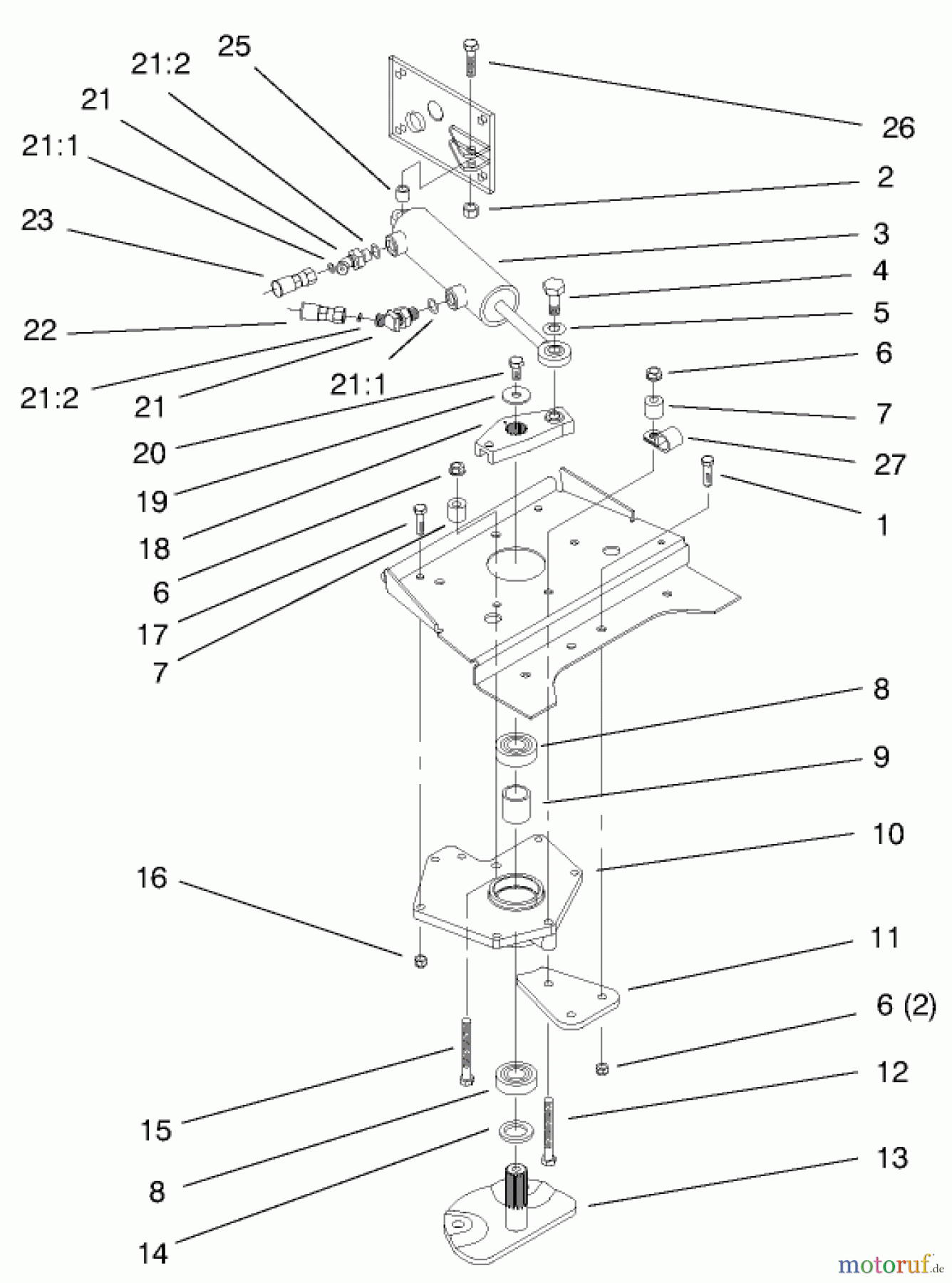 Toro Neu Mowers, Lawn & Garden Tractor Seite 1 73551 (523Dxi) - Toro 523Dxi Garden Tractor, 1998 (8900001-8999999) LOWER POWER STEERING ASSEMBLY