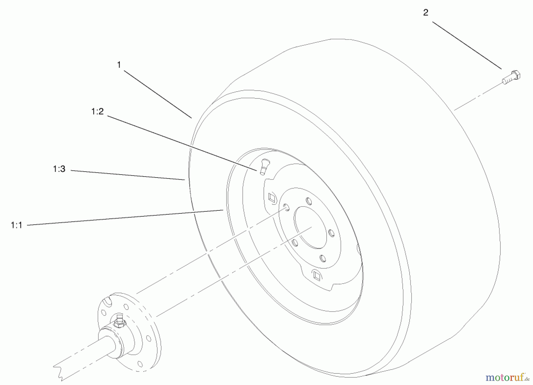 Toro Neu Mowers, Lawn & Garden Tractor Seite 1 73550 (523Dxi) - Toro 523Dxi Garden Tractor, 1998 (8900001-8999999) WHEEL ASSEMBLY