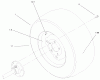 Toro 73552 (523Dxi) - 523Dxi Garden Tractor, 1999 (9900001-9999999) Ersatzteile WHEEL ASSEMBLY