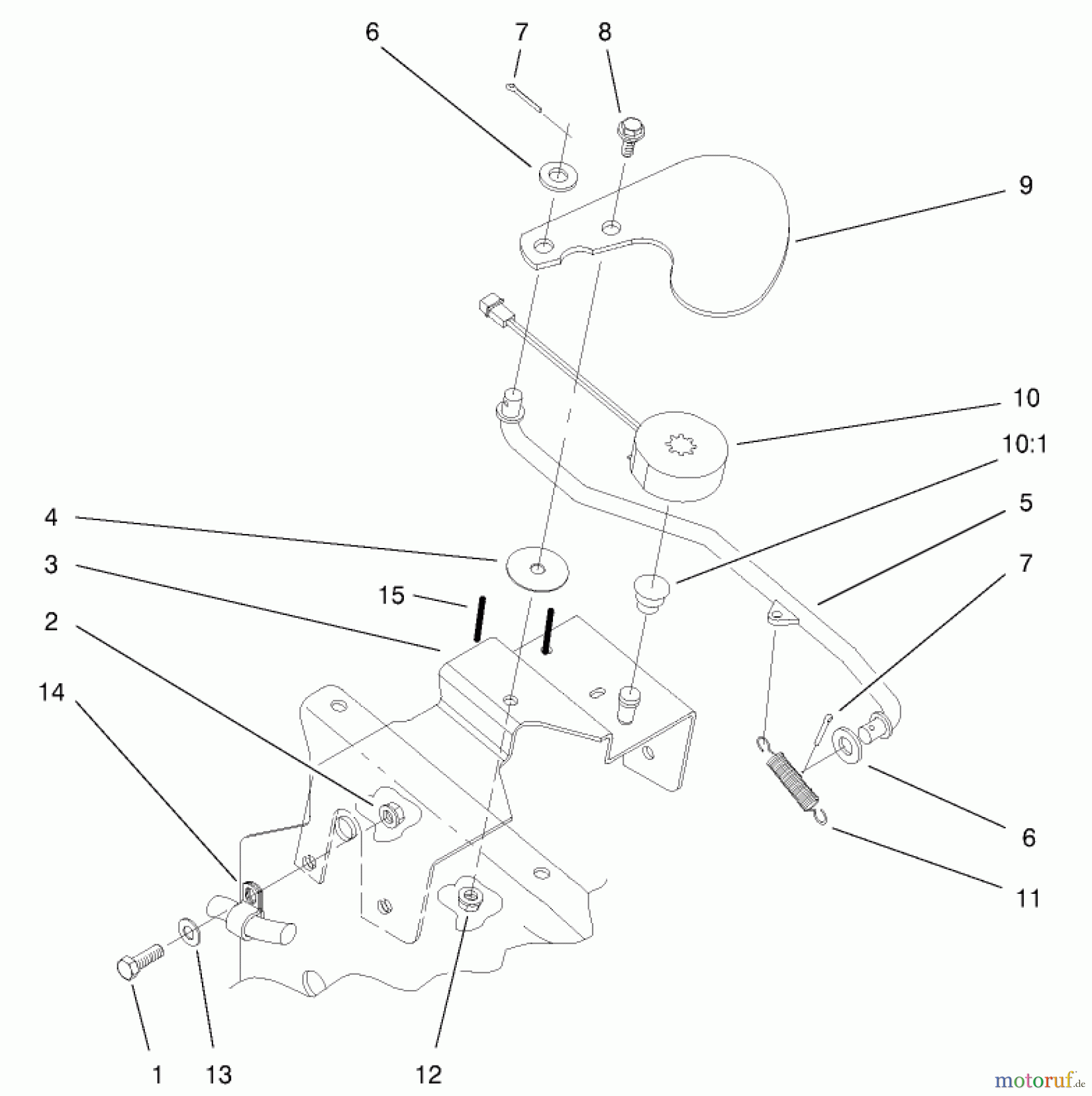 Toro Neu Mowers, Lawn & Garden Tractor Seite 1 73552 (523Dxi) - Toro 523Dxi Garden Tractor, 2000 (200000001-200999999) CRUISE CONTROL ASSEMBLY