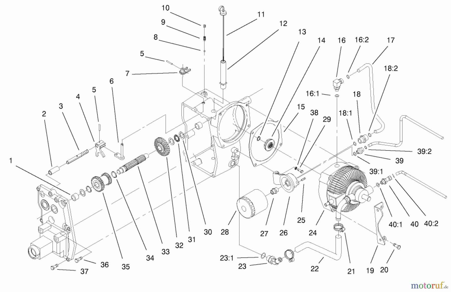 Toro Neu Mowers, Lawn & Garden Tractor Seite 1 73552 (523Dxi) - Toro 523Dxi Garden Tractor, 2000 (200000001-200999999) HYDRO TRANSAXLE ASSEMBLY #2