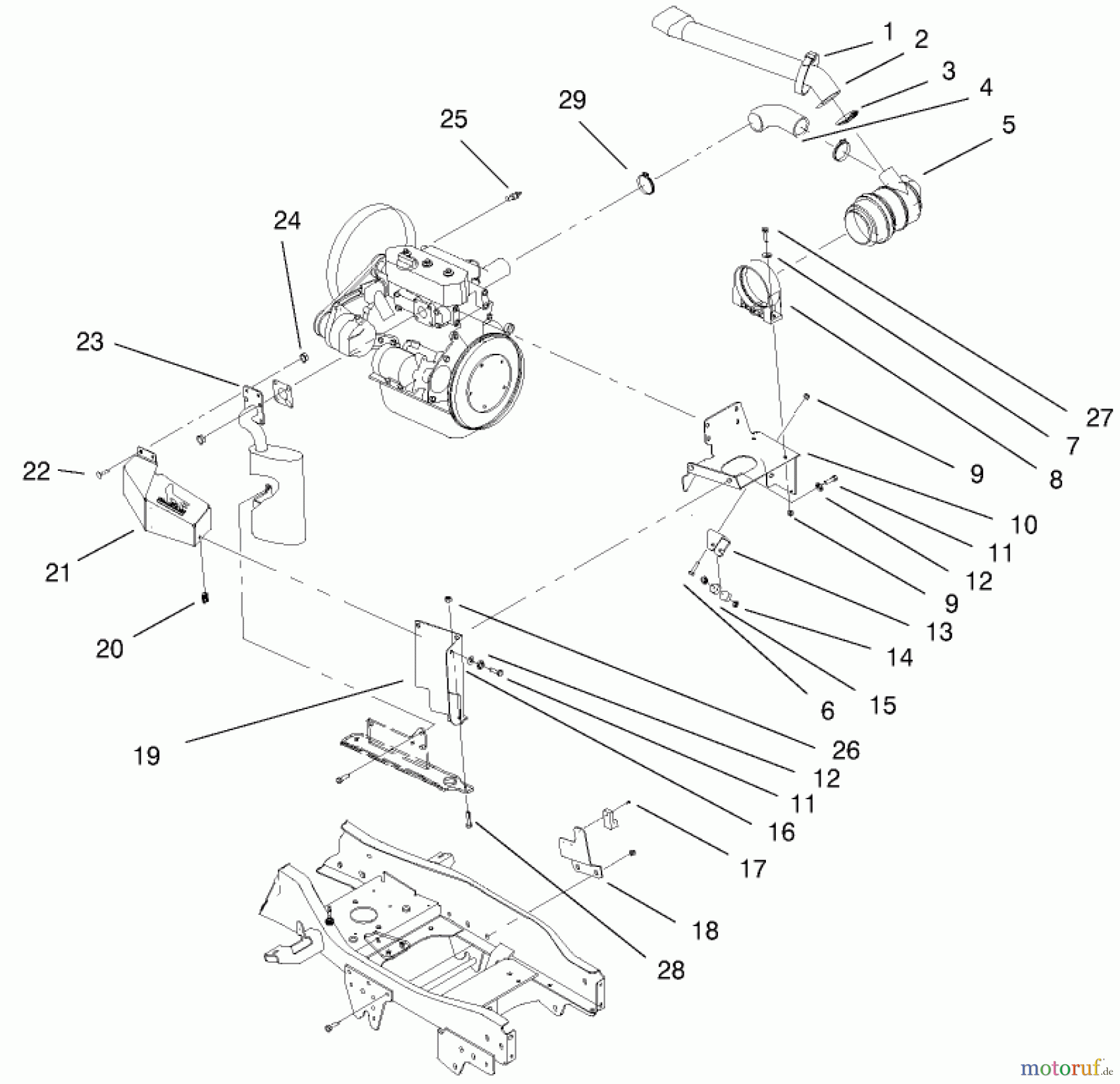 Toro Neu Mowers, Lawn & Garden Tractor Seite 1 73552 (523Dxi) - Toro 523Dxi Garden Tractor, 2000 (200000001-200999999) LIQUID COOLED DIESEL ENGINE ASSEMBLY #3