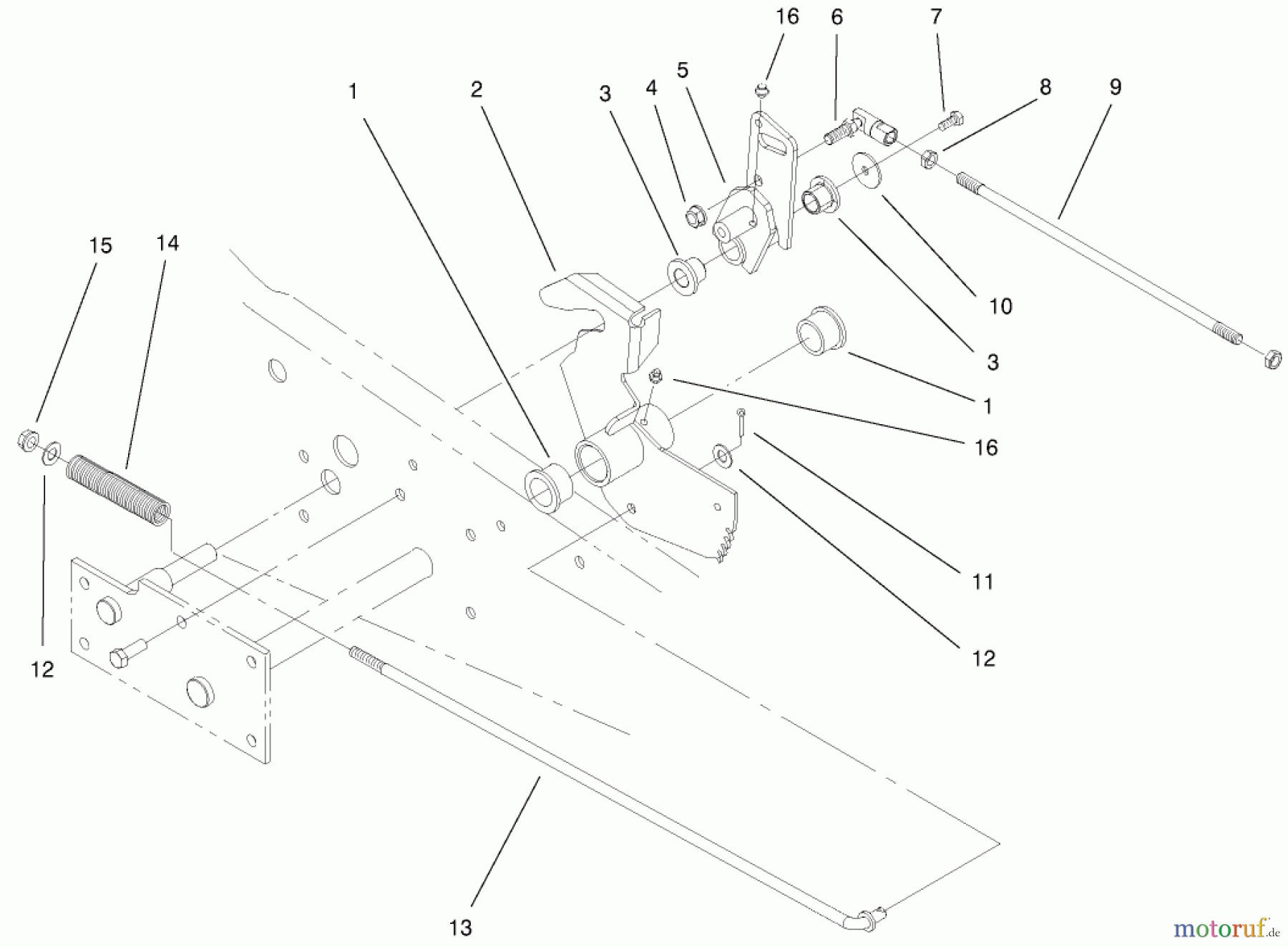 Toro Neu Mowers, Lawn & Garden Tractor Seite 1 73552 (523Dxi) - Toro 523Dxi Garden Tractor, 2000 (200000001-200999999) PARKING BRAKE LOWER ASSEMBLY