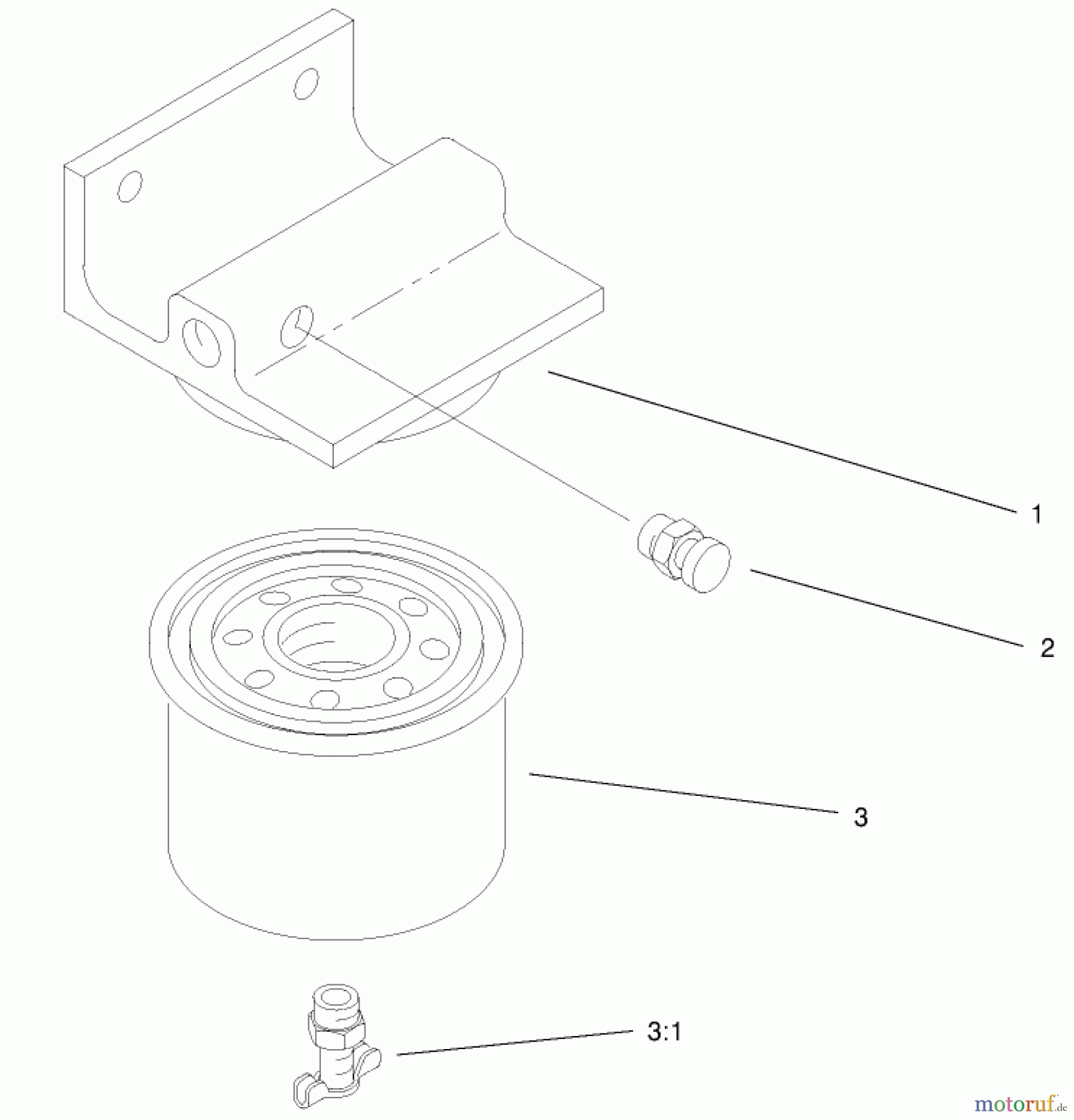 Toro Neu Mowers, Lawn & Garden Tractor Seite 1 73552 (523Dxi) - Toro 523Dxi Garden Tractor, 2000 (200000001-200999999) SEPARATOR-FILTER/WATER ASSEMBLY