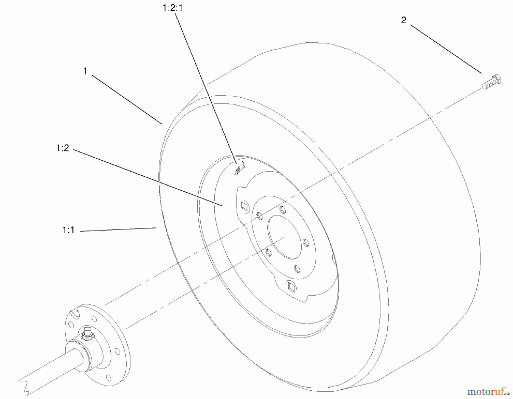 Toro Neu Mowers, Lawn & Garden Tractor Seite 1 73552 (523Dxi) - Toro 523Dxi Garden Tractor, 2000 (200000001-200999999) WHEEL ASSEMBLY