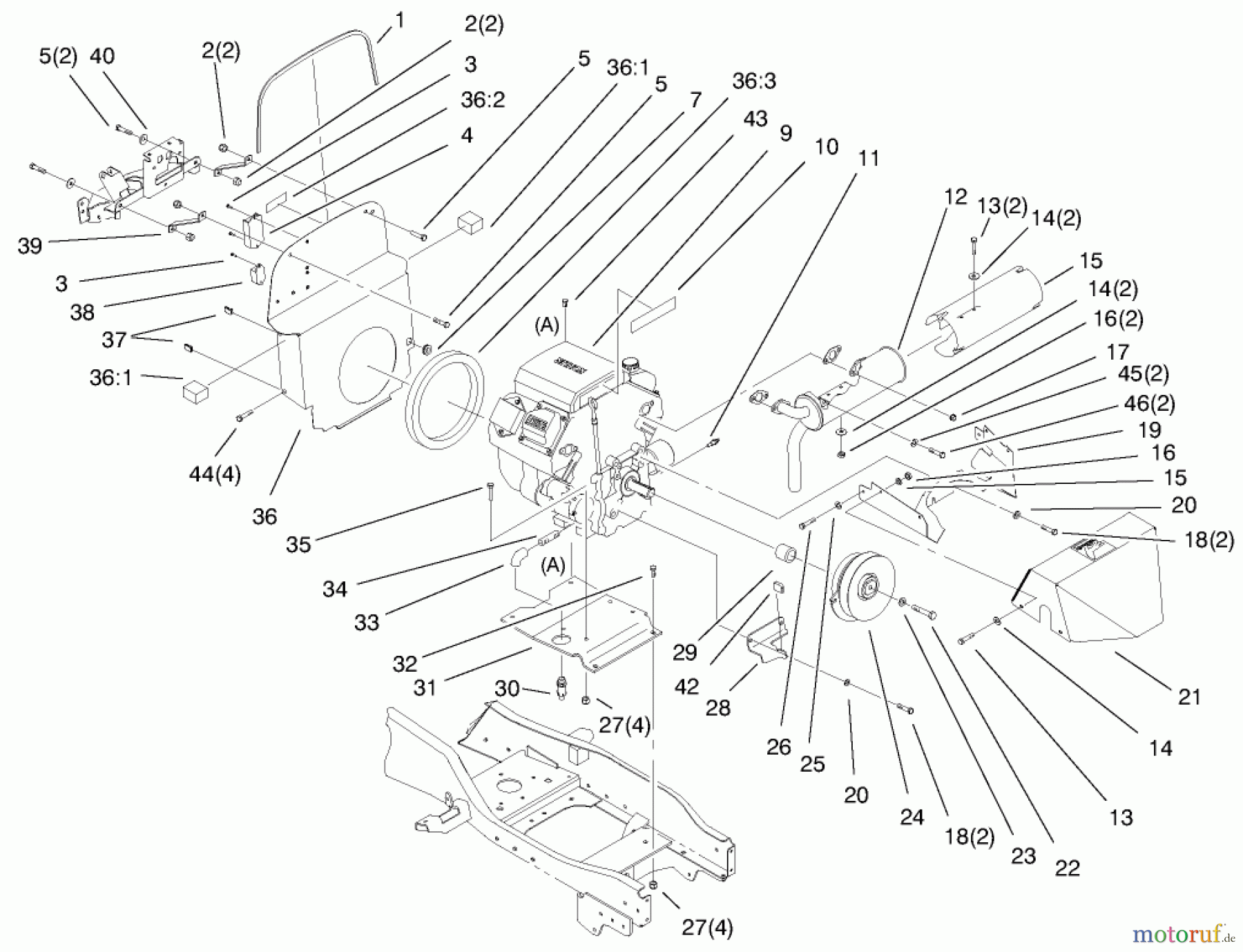 Toro Neu Mowers, Lawn & Garden Tractor Seite 1 73560 (522xi) - Toro 522xi Garden Tractor, 1998 (8900001-8999999) AIR COOLED ENGINE ASSEMBLY