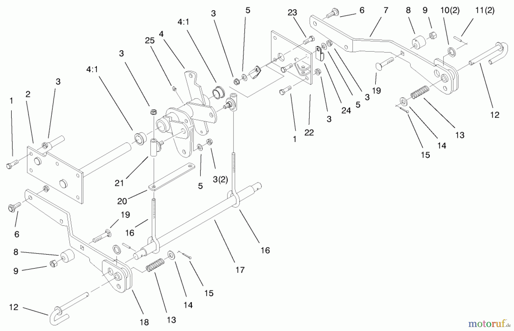  Toro Neu Mowers, Lawn & Garden Tractor Seite 1 73560 (522xi) - Toro 522xi Garden Tractor, 1998 (8900001-8999999) HYDRO LIFT LOWER ASSEMBLY