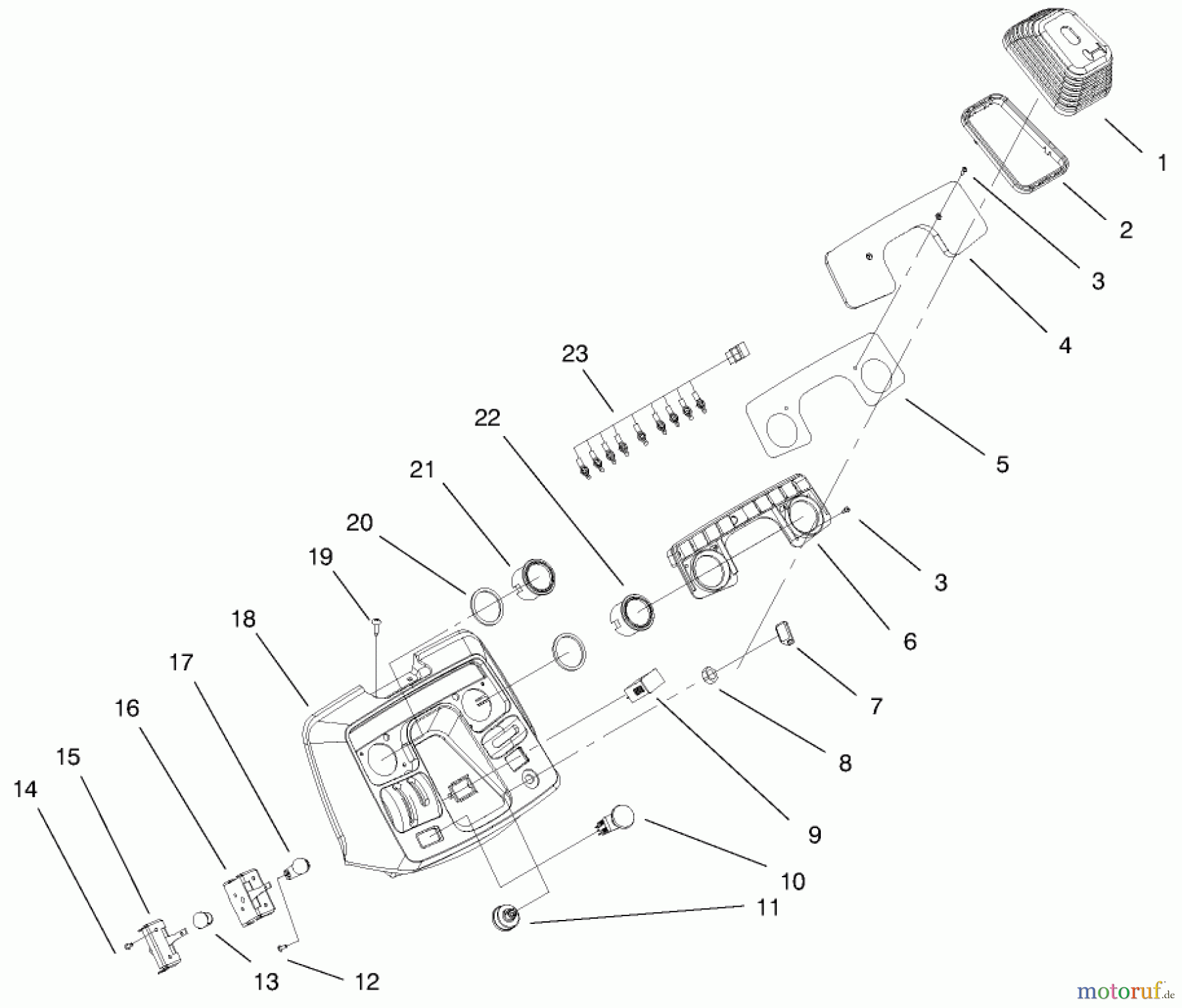 Toro Neu Mowers, Lawn & Garden Tractor Seite 1 73561 (522xi) - Toro 522xi Garden Tractor, 2000 (000000001-000999999) DASH ASSEMBLY