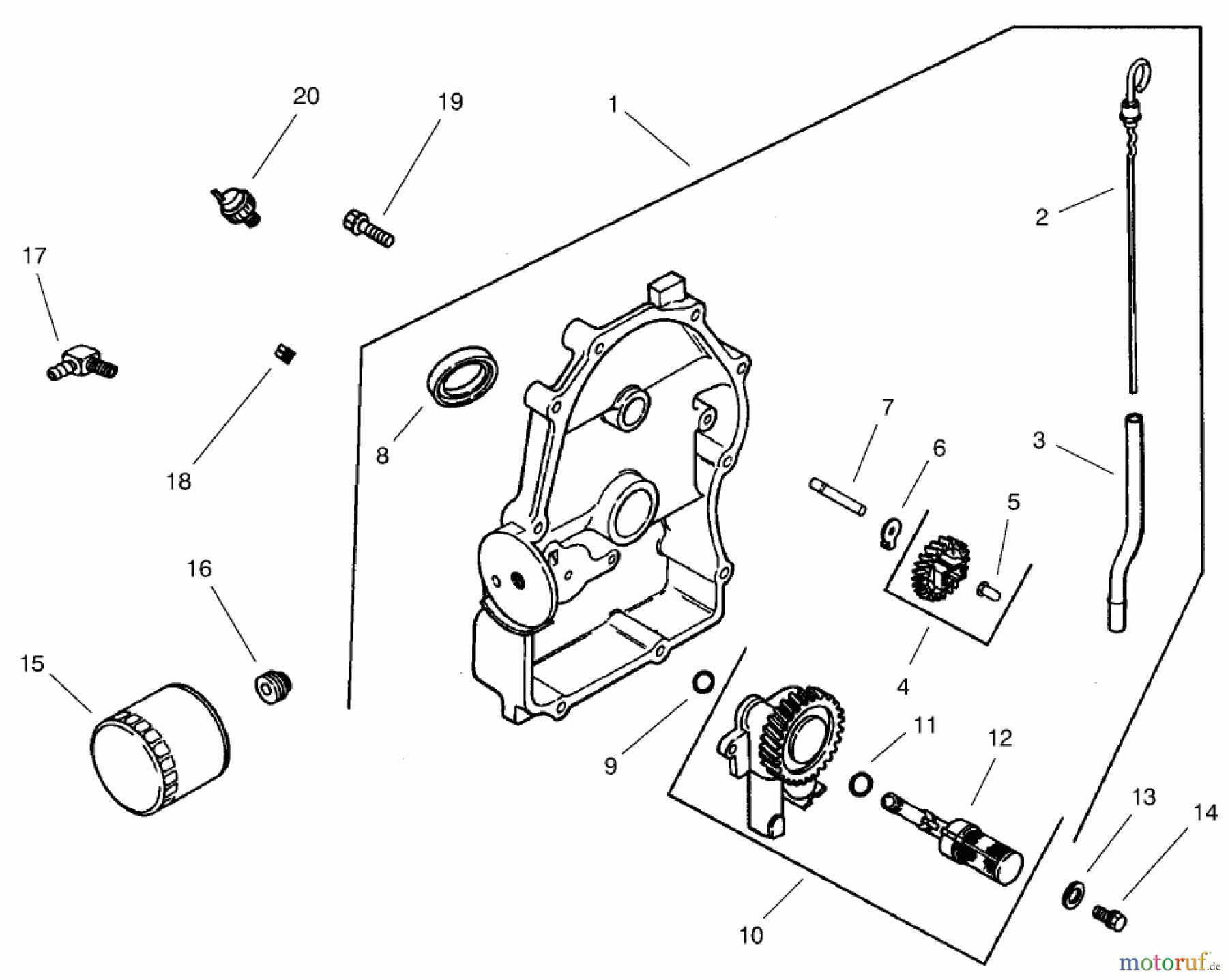 Toro Neu Mowers, Lawn & Garden Tractor Seite 1 73561 (522xi) - Toro 522xi Garden Tractor, 1999 (9900001-9999999) GROUP 3-OIL PAN/LUBRICATION