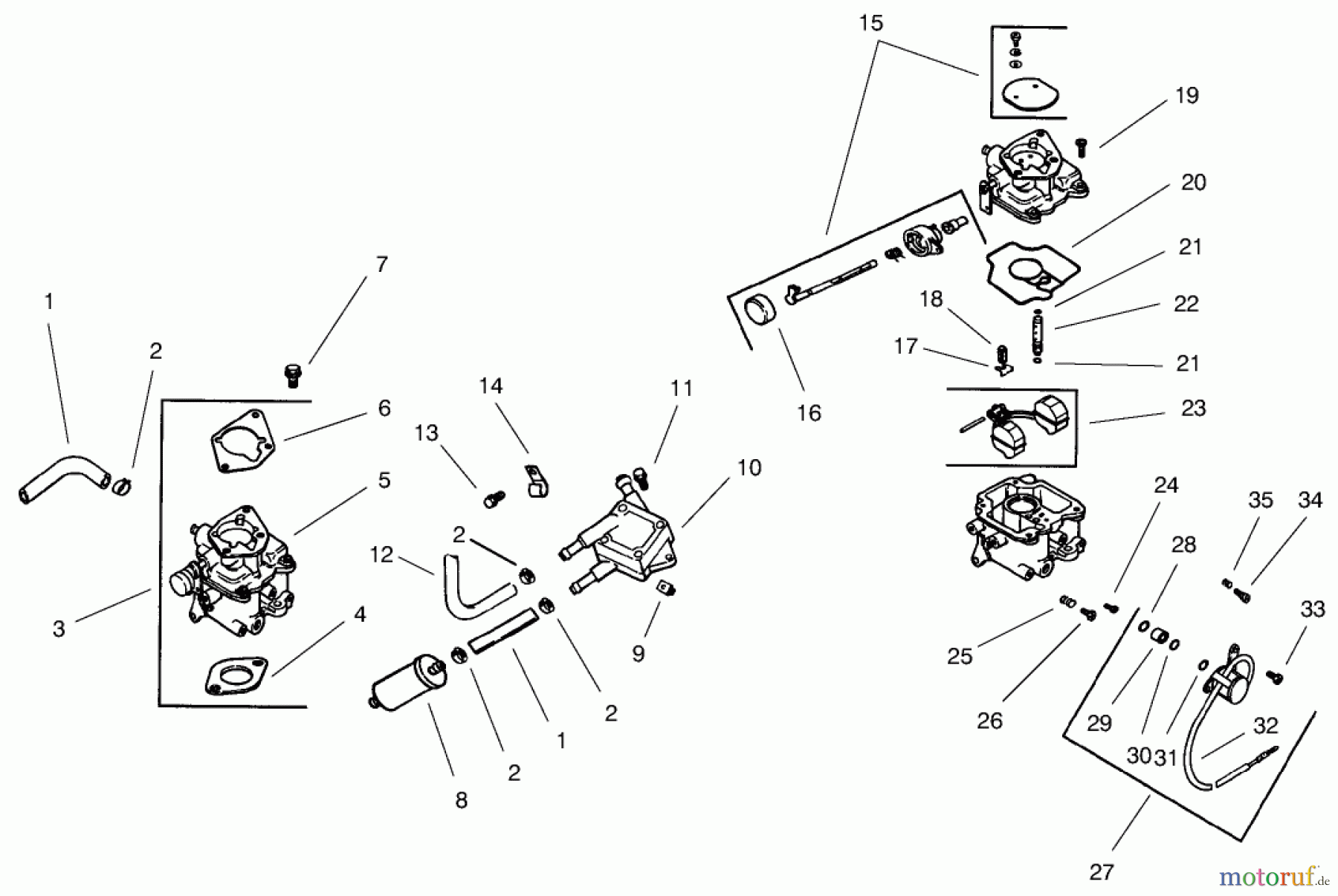 Toro Neu Mowers, Lawn & Garden Tractor Seite 1 73561 (522xi) - Toro 522xi Garden Tractor, 2000 (000000001-000999999) GROUP 8-FUEL SYSTEM