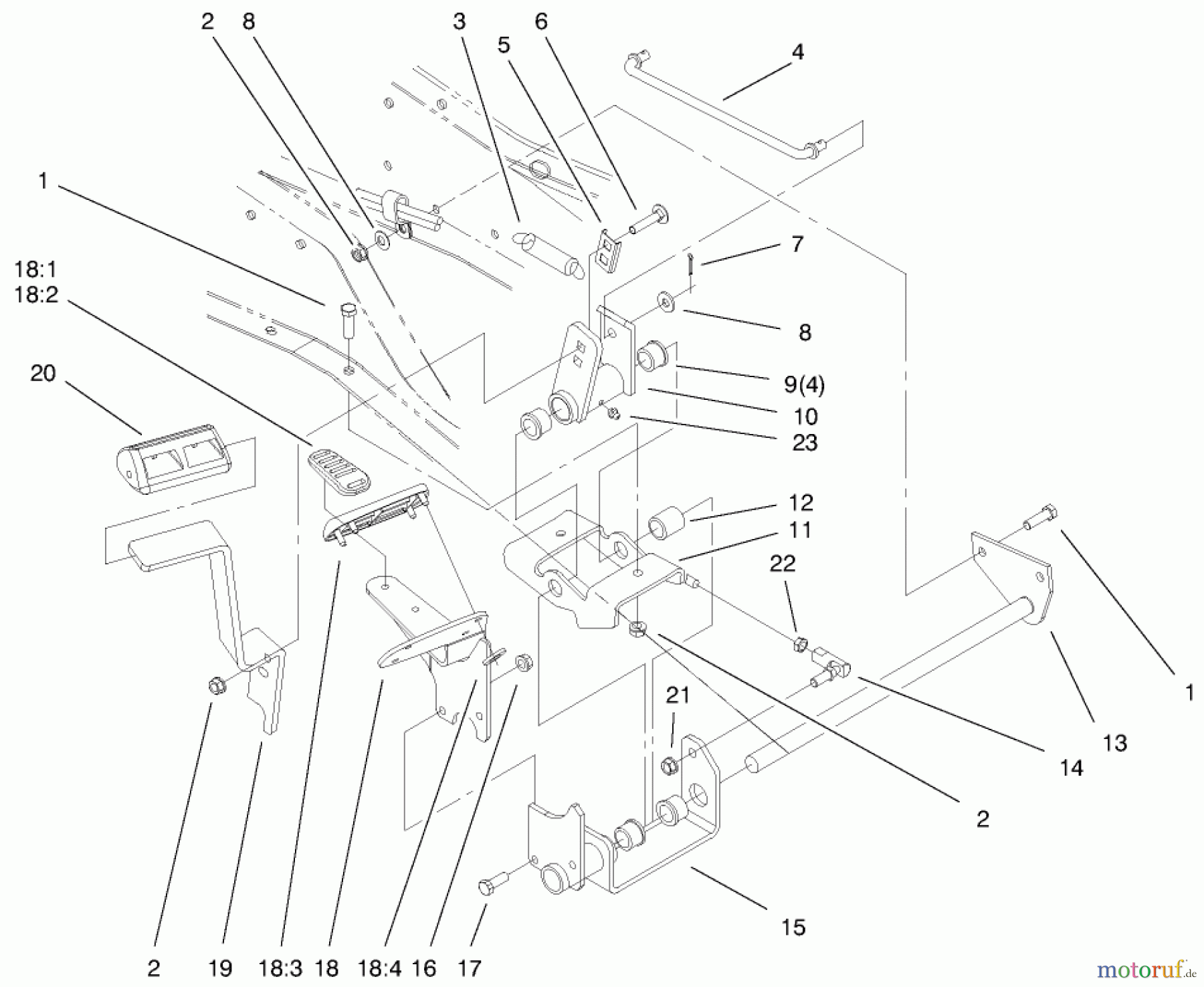 Toro Neu Mowers, Lawn & Garden Tractor Seite 1 73561 (522xi) - Toro 522xi Garden Tractor, 1999 (9900001-9999999) HYDRO CONTROLS ASSEMBLY