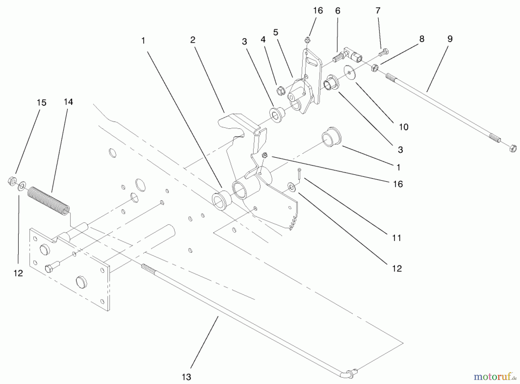 Toro Neu Mowers, Lawn & Garden Tractor Seite 1 73561 (522xi) - Toro 522xi Garden Tractor, 1999 (9900001-9999999) LOWER PARKING BRAKE ASSEMBLY