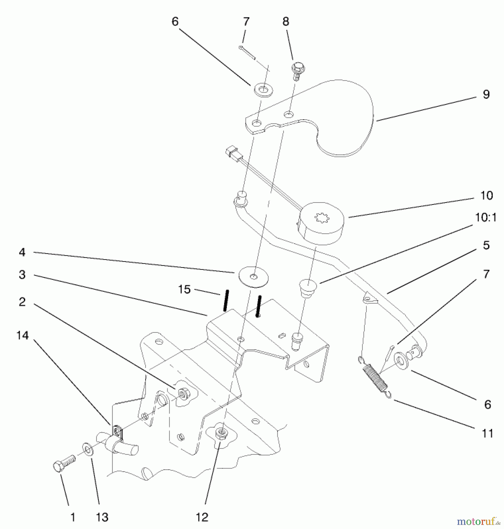 Toro Neu Mowers, Lawn & Garden Tractor Seite 1 73561 (522xi) - Toro 522xi Garden Tractor, 2000 (200000201-200999999) CRUISE CONTROL ASSEMBLY